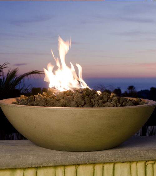 American Fyre Designs - Marseille 48-Inch Round GFRC Gas Fire Bowl