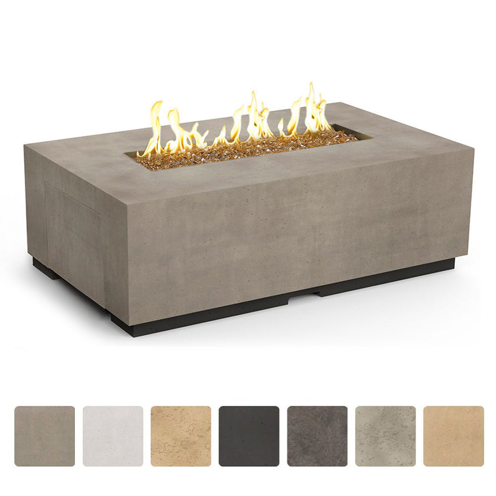 American Fyre Designs - Legend LP Select 60-Inch Rectangular GFRC Chat Height Propane Gas Fire Table