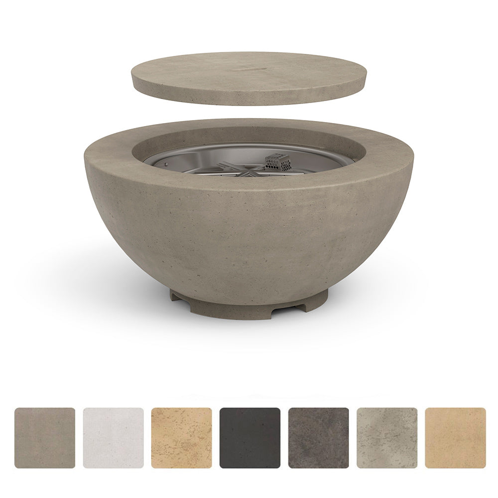 American Fyre Designs - 32-Inch Round GFRC Chat Height Gas Fire Bowl