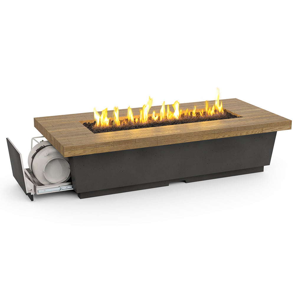 American Fyre Designs - Contempo 76" Reclaimed Wood Propane Fire Table