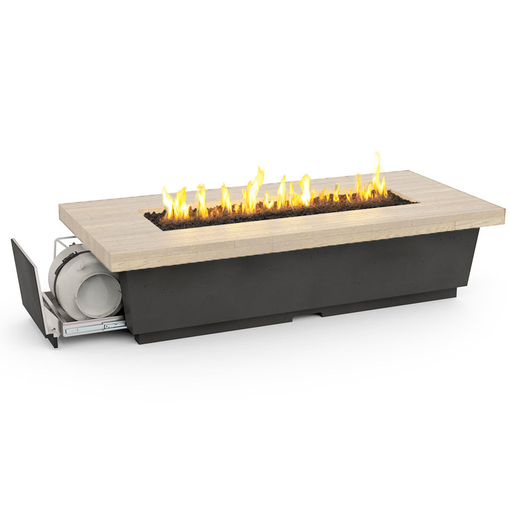 American Fyre Designs - Contempo 76" Reclaimed Wood Propane Fire Table
