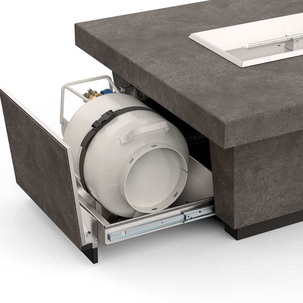 American Fyre Designs - Contempo Long 76" Rectangular GFRC Propane Fire Table