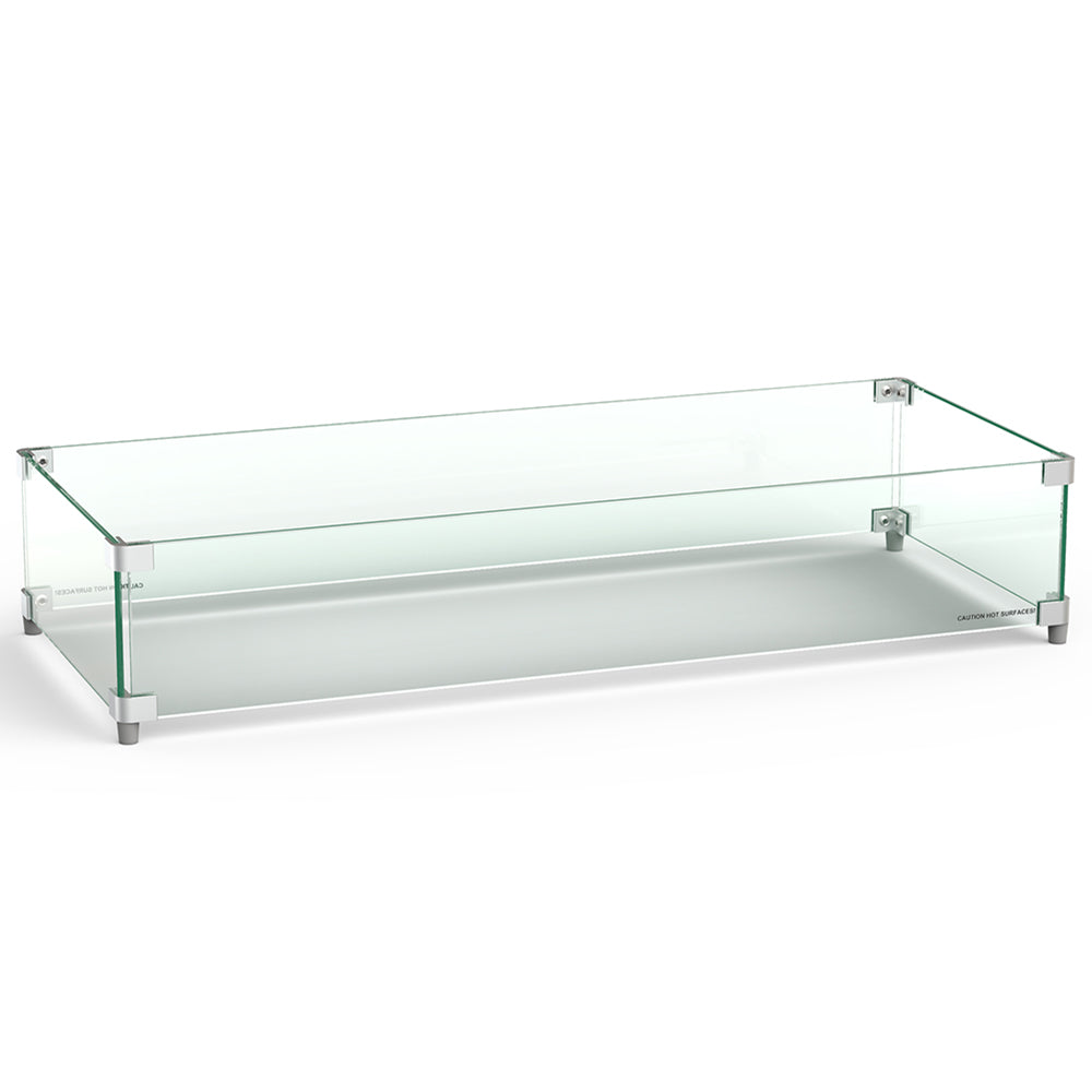 American Fyre Designs - Milan Glass Wind Guard, 51.5x14.5-Inches