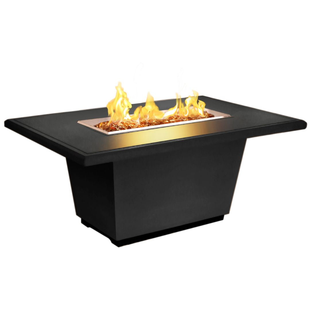 American Fyre Designs - Cosmopolitan 54-Inch Rectangle GFRC Chat Height Fire Table