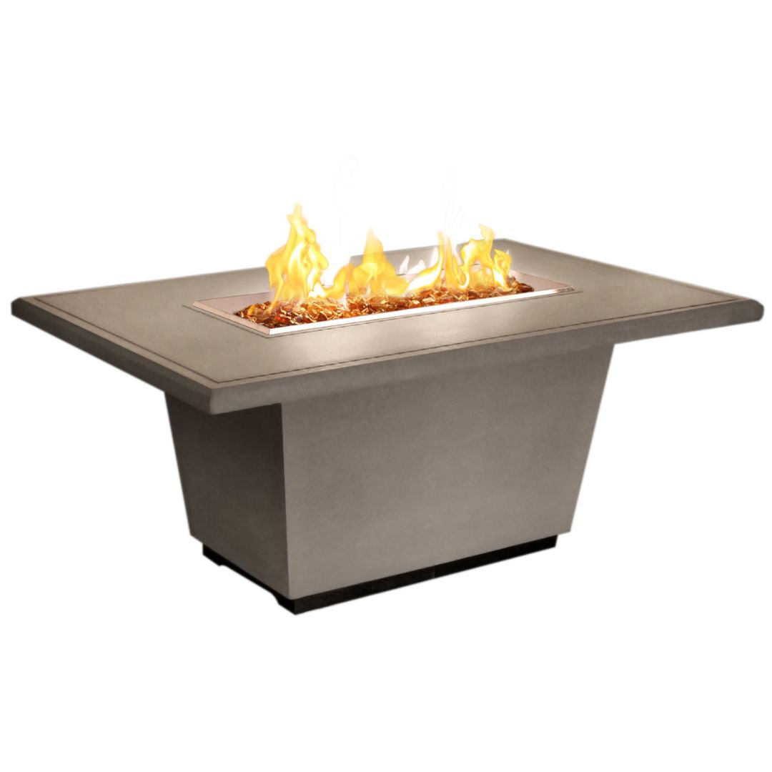 American Fyre Designs - Cosmopolitan 54-Inch Rectangle GFRC Chat Height Fire Table