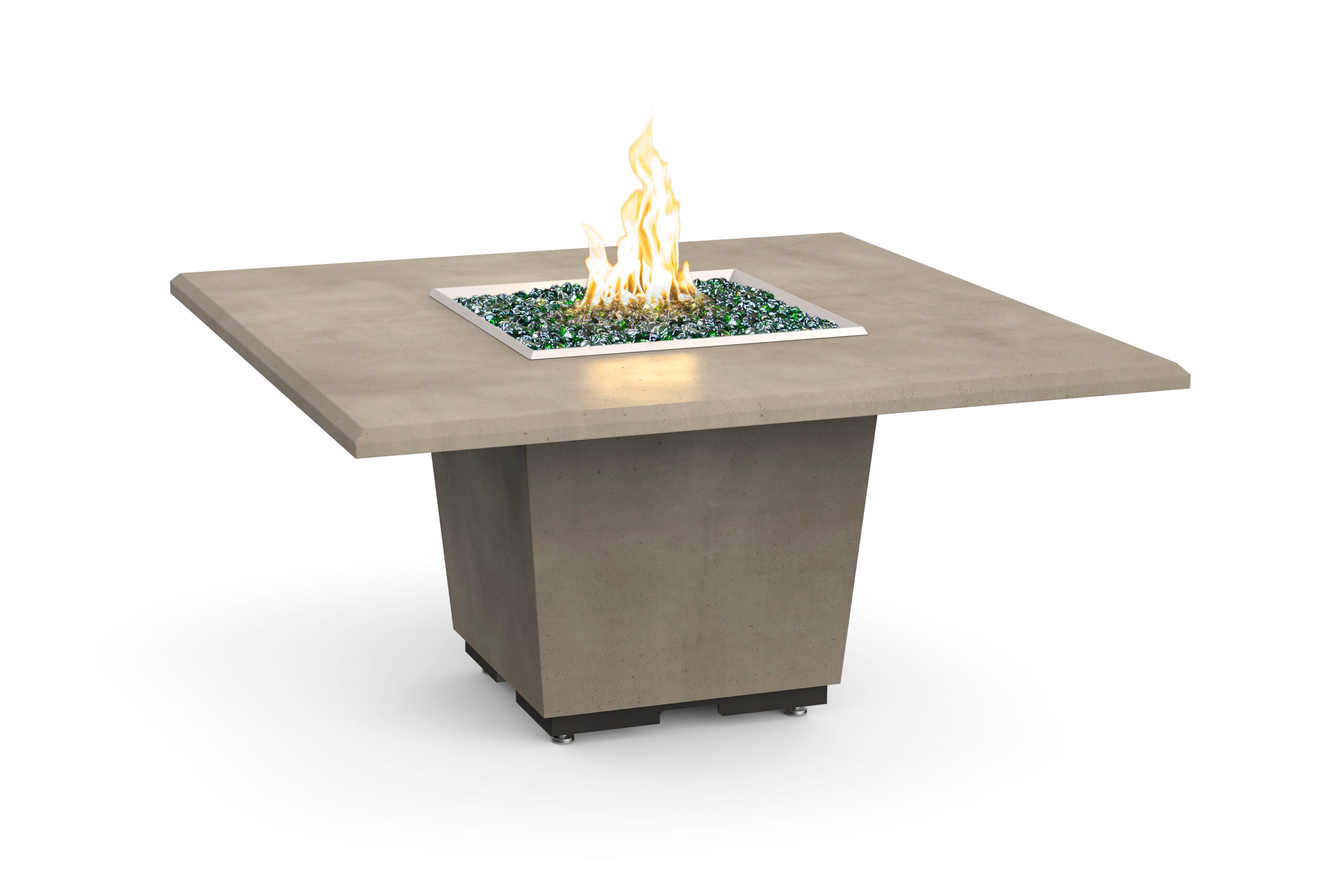American Fyre Designs - Cosmopolitan 60-Inch Square GFRC Dining Height Fire Table