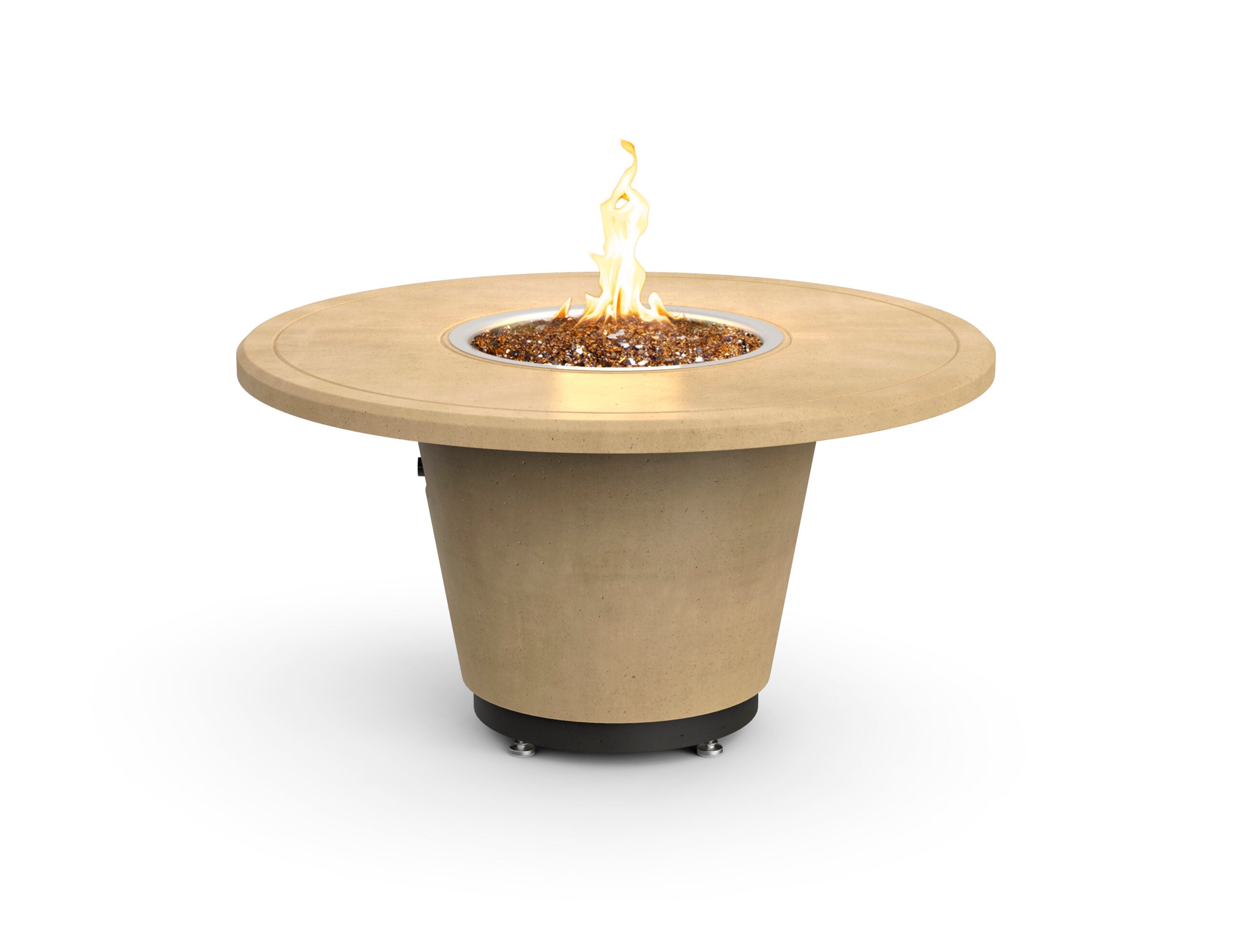 American Fyre Designs - Cosmopolitan 48-Inch Round GFRC Chat Height Fire Table