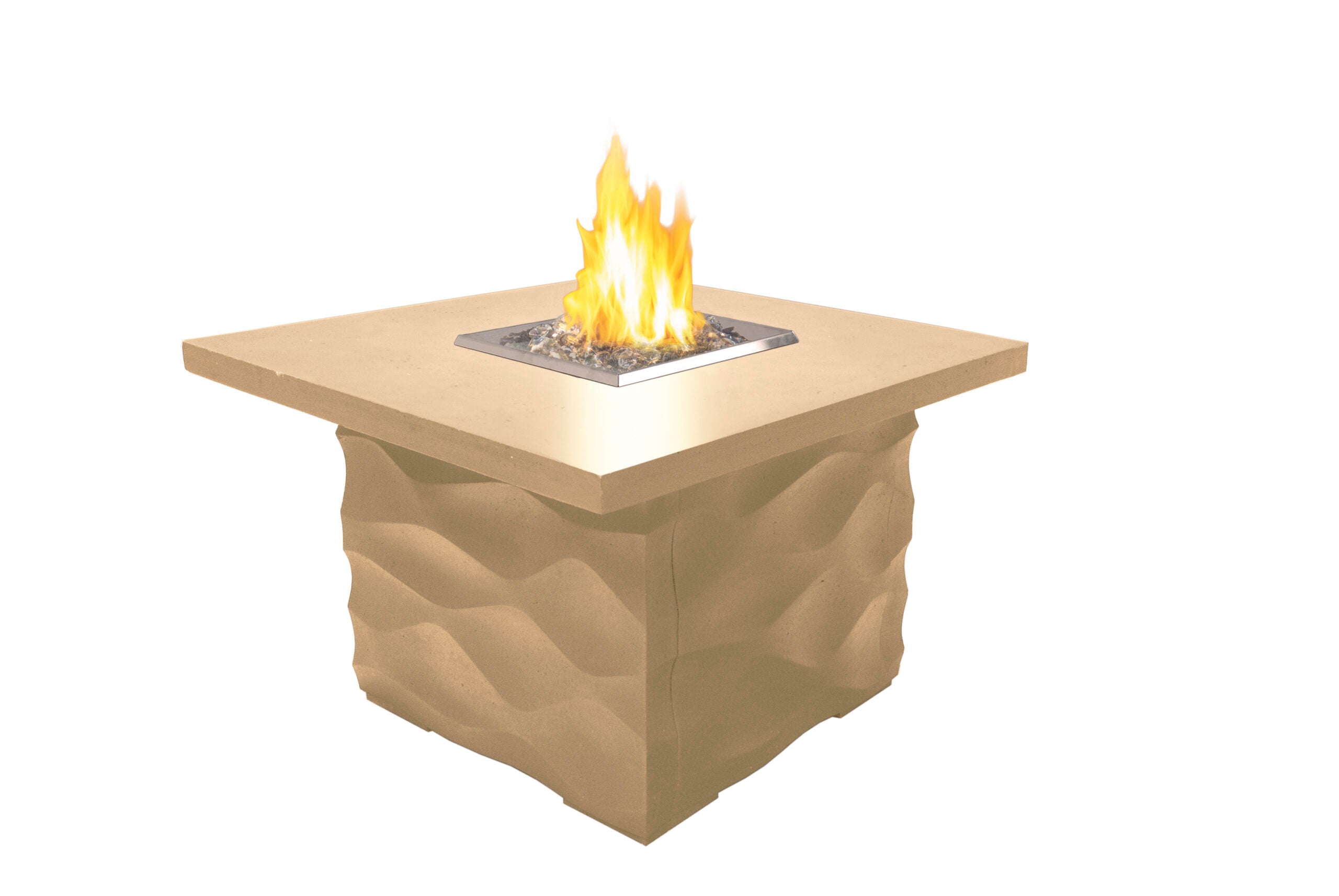 American Fyre Designs - Voro 36-Inch Square GFRC Chat Height Fire Table