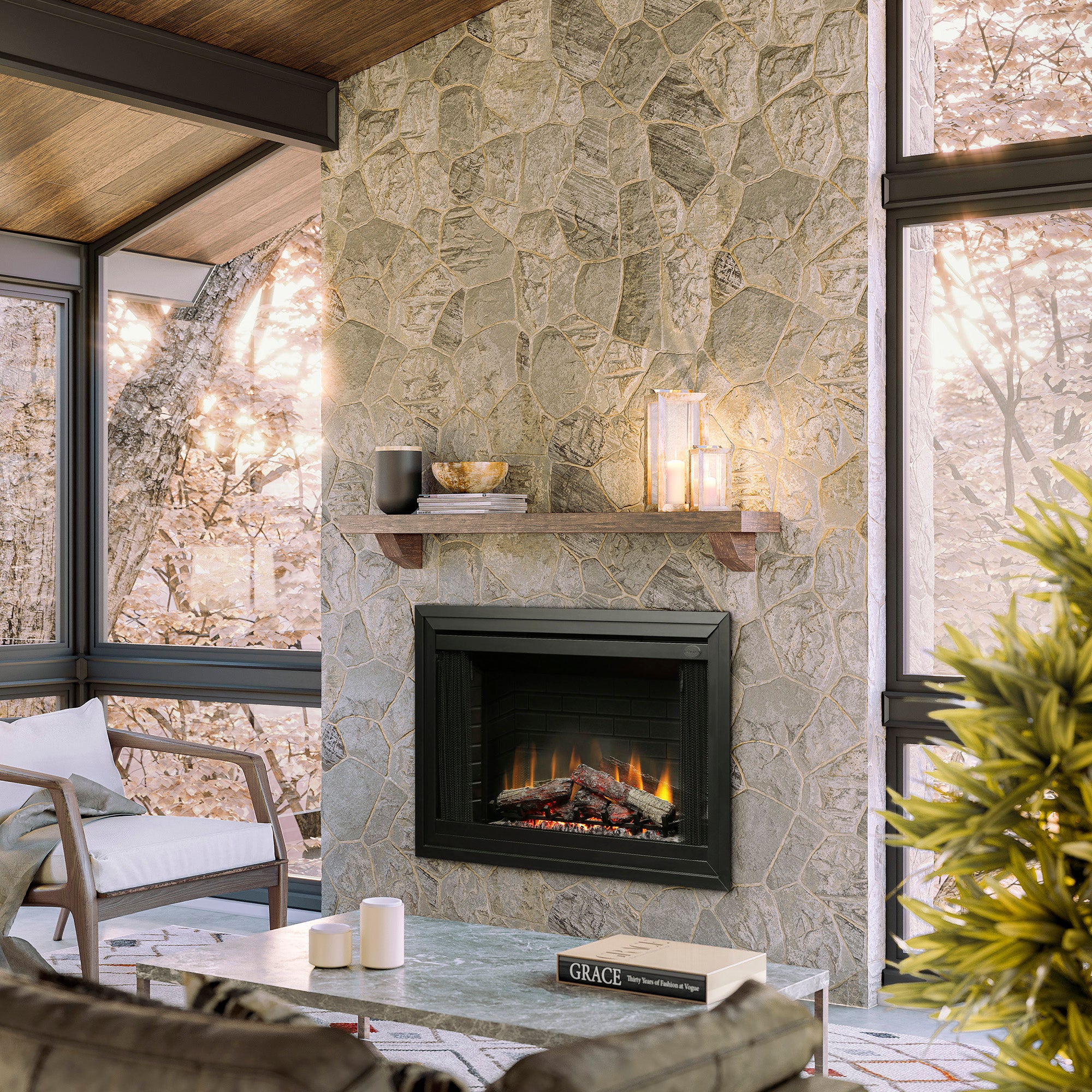 Dimplex - 45" BF Deluxe Built-in Electric Firebox