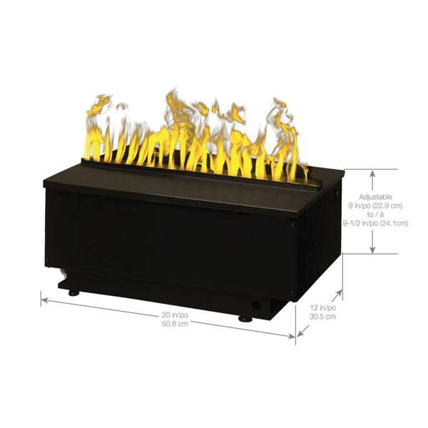 Dimplex - Optimyst 500 Cassette 20" Built-in Water Vapor Electric Fireplace