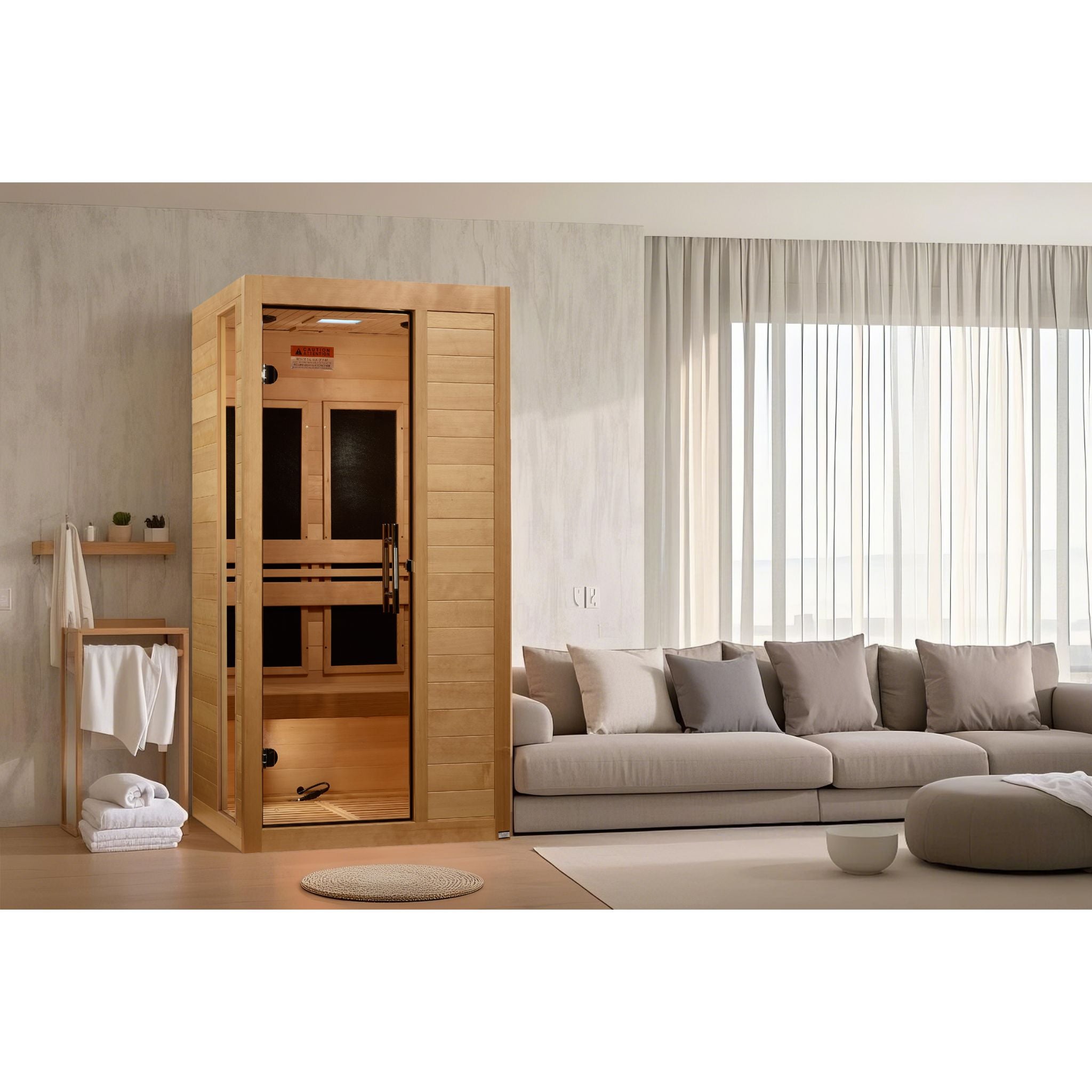 Dynamic Veneto 1-2 Person Low EMF FAR Infrared Sauna – Canadian Hemlock