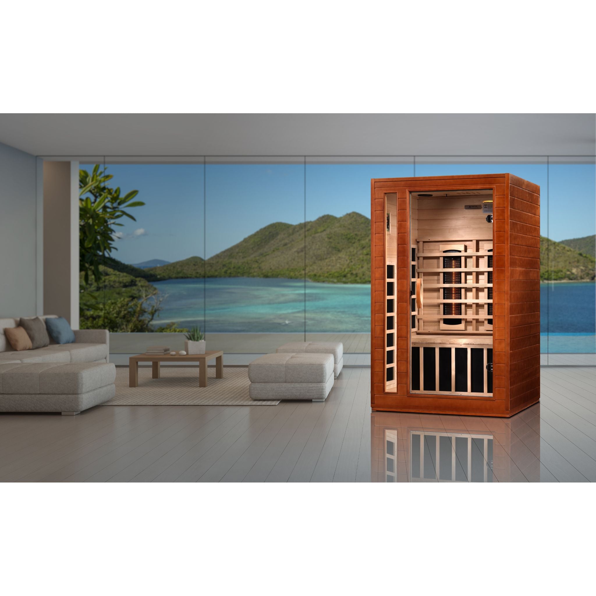 Dynamic Cardoba 2 Person Full Spectrum Near Zero EMF FAR Infrared Sauna – Canadian Hemlock