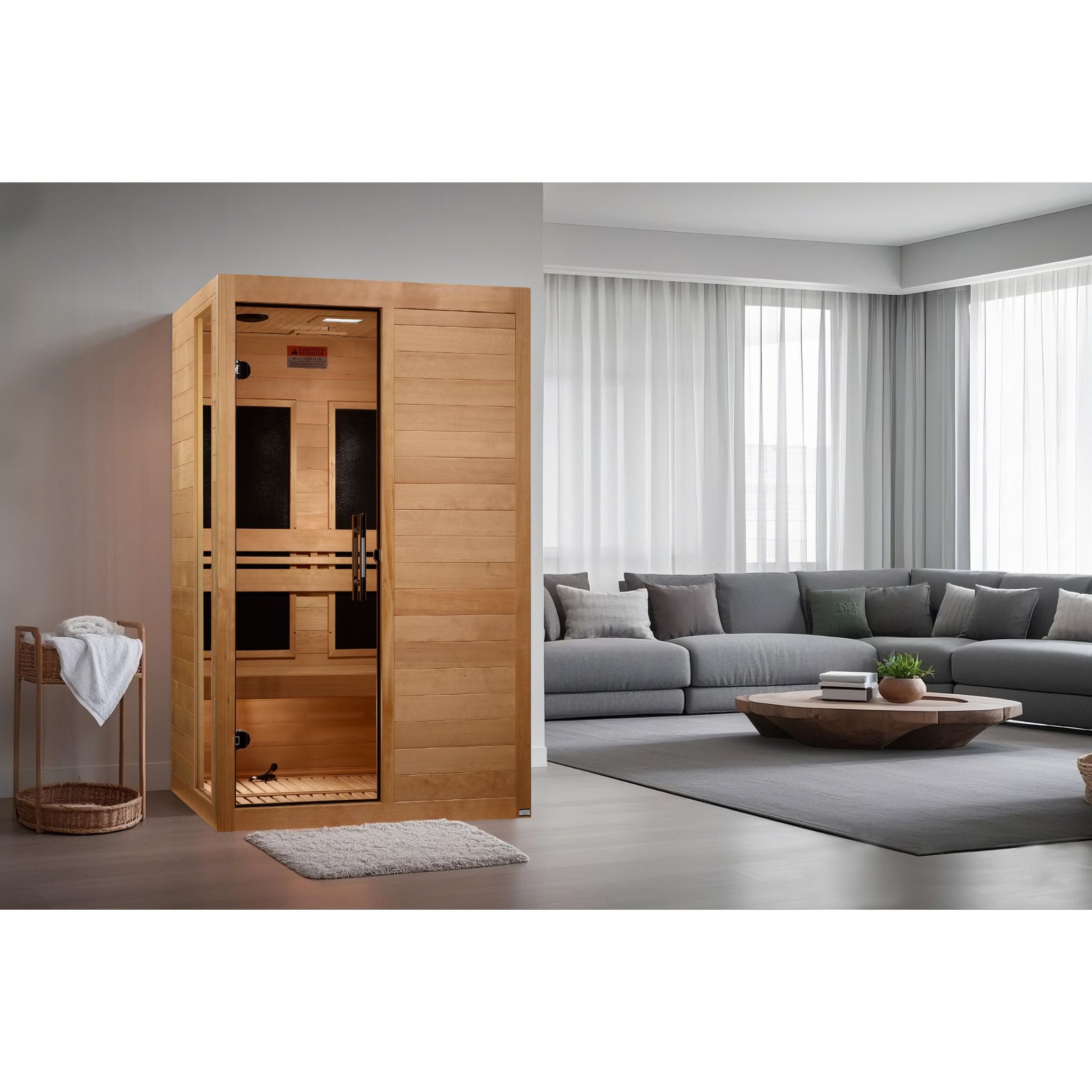 Dynamic Lucca Elite 2 Person Ultra Low EMF FAR Infrared Sauna – Canadian Hemlock