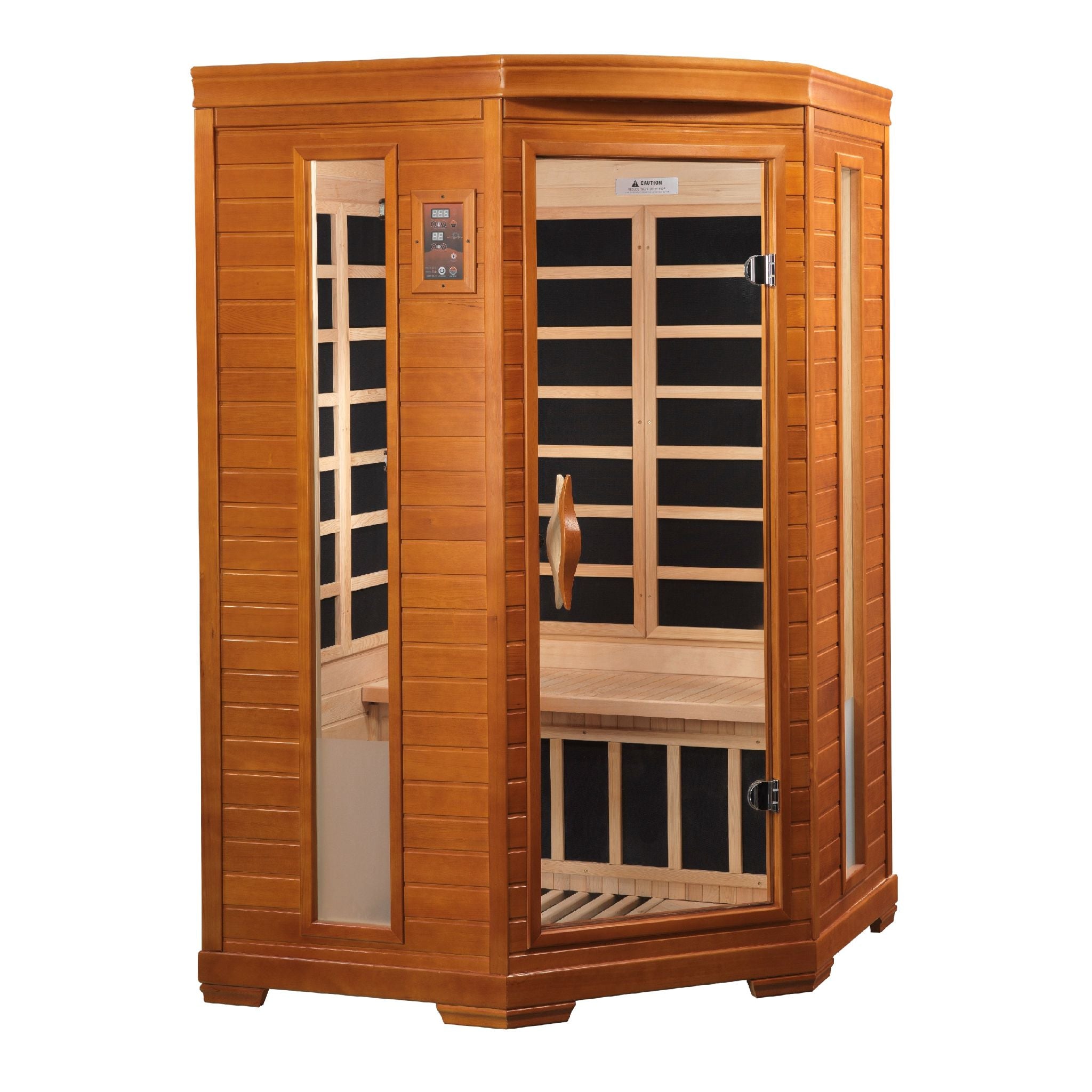 Dynamic Heming Elite 2 Person Corner Ultra Low EMF FAR Infrared Sauna – Canadian Hemlock