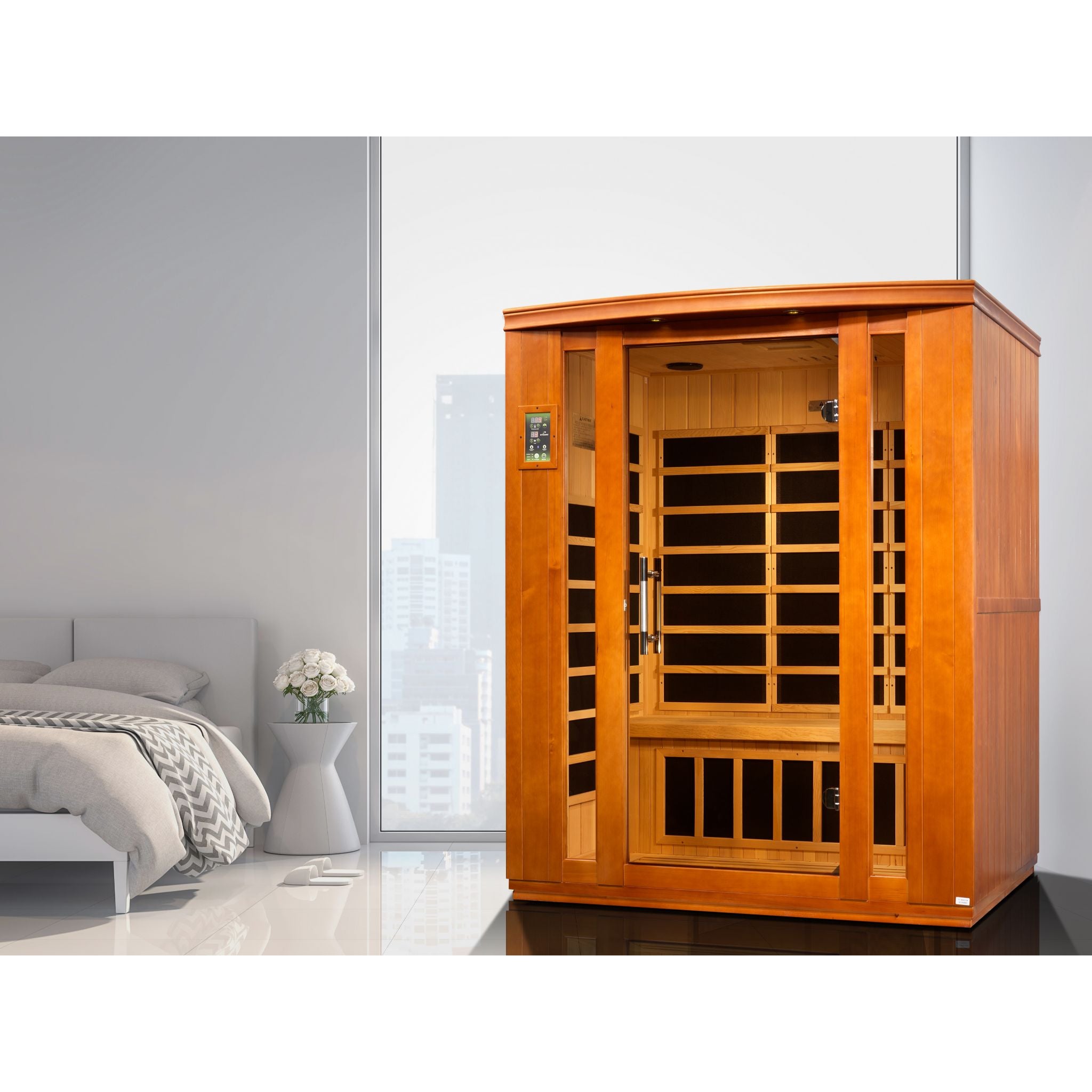 Dynamic Bellagio 3 Person Low EMF FAR Infrared Sauna – Canadian Hemlock