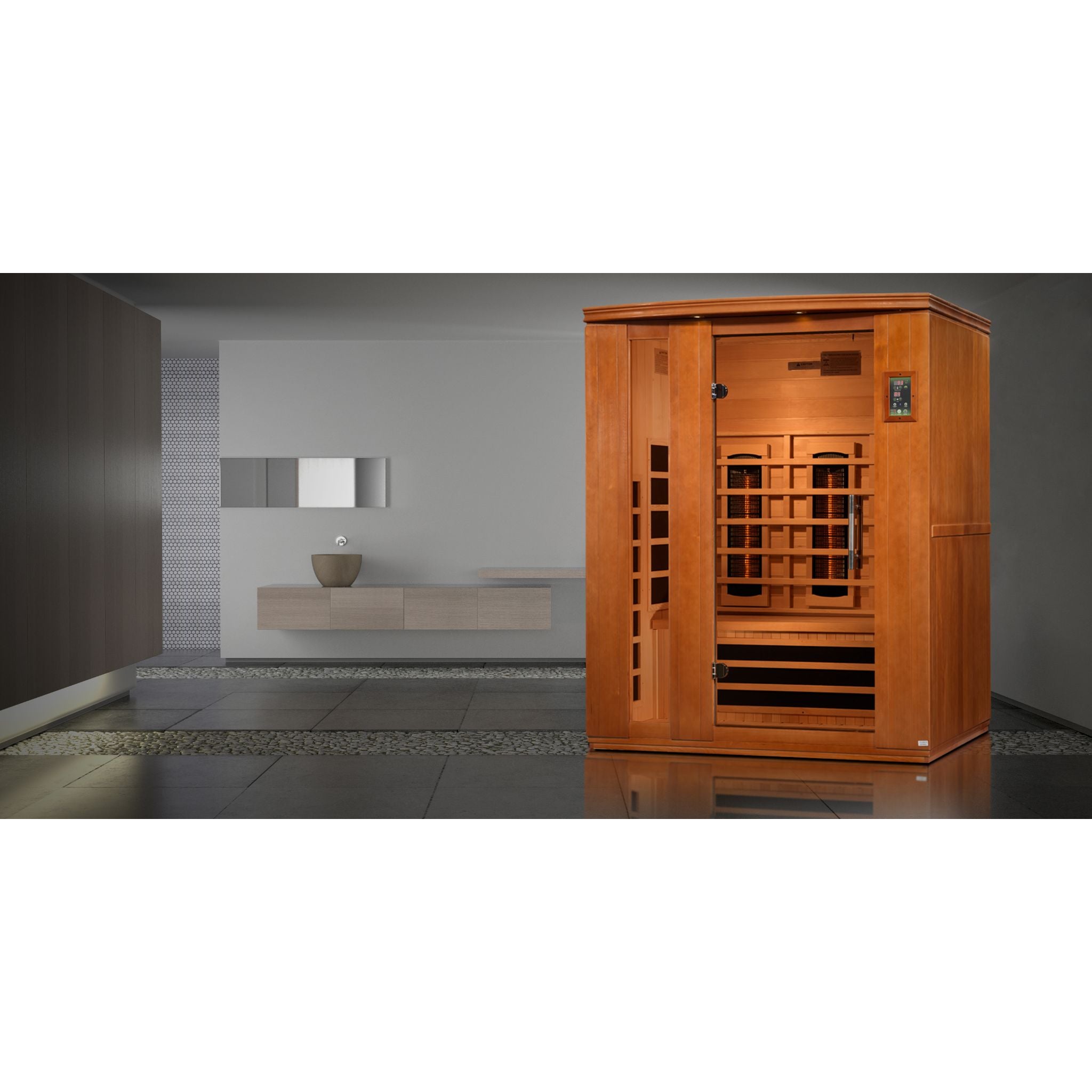Dynamic Lugano 3 Person Full Spectrum Near Zero EMF FAR Infrared Sauna – Canadian Hemlock