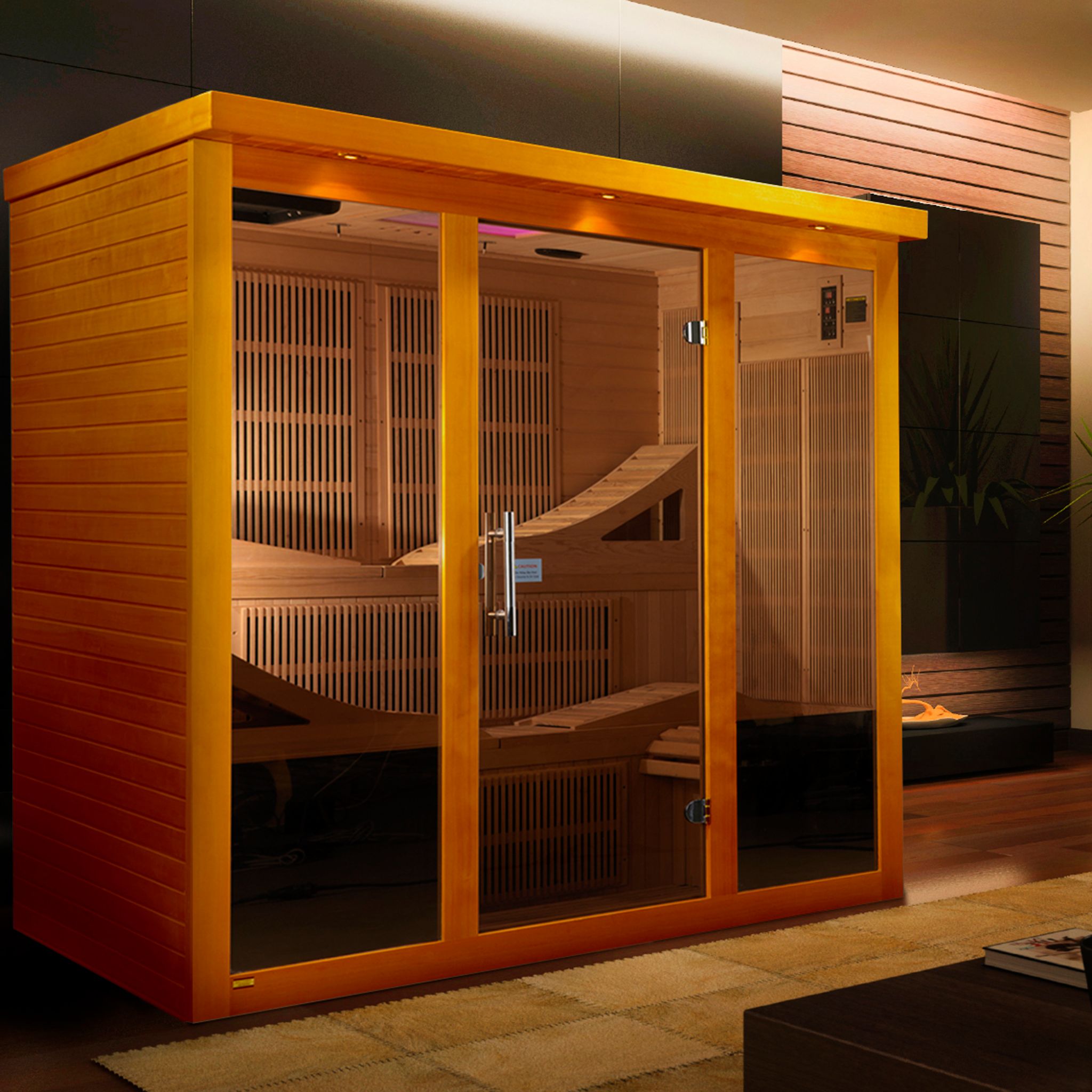 Dynamic Monaco Elite 6 Person Ultra Low EMF FAR Infrared Sauna – Canadian Hemlock
