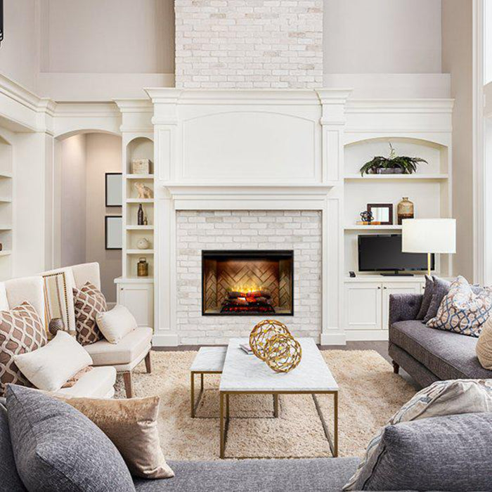 Dimplex - Revillusion 42" Built-in Electric Firebox With Front Glass and Plug Kit