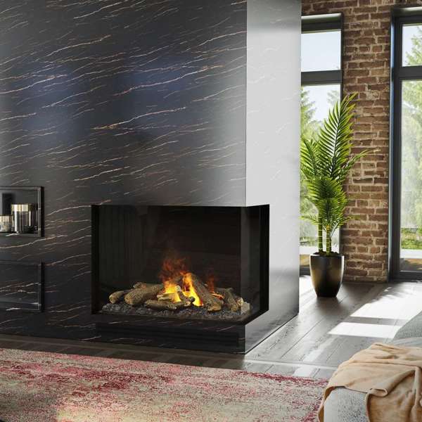Dimplex - Faber Optimyst e-MatriX 37" Right-Facing Two-Sided Built-in Water Vapor Electric Fireplace