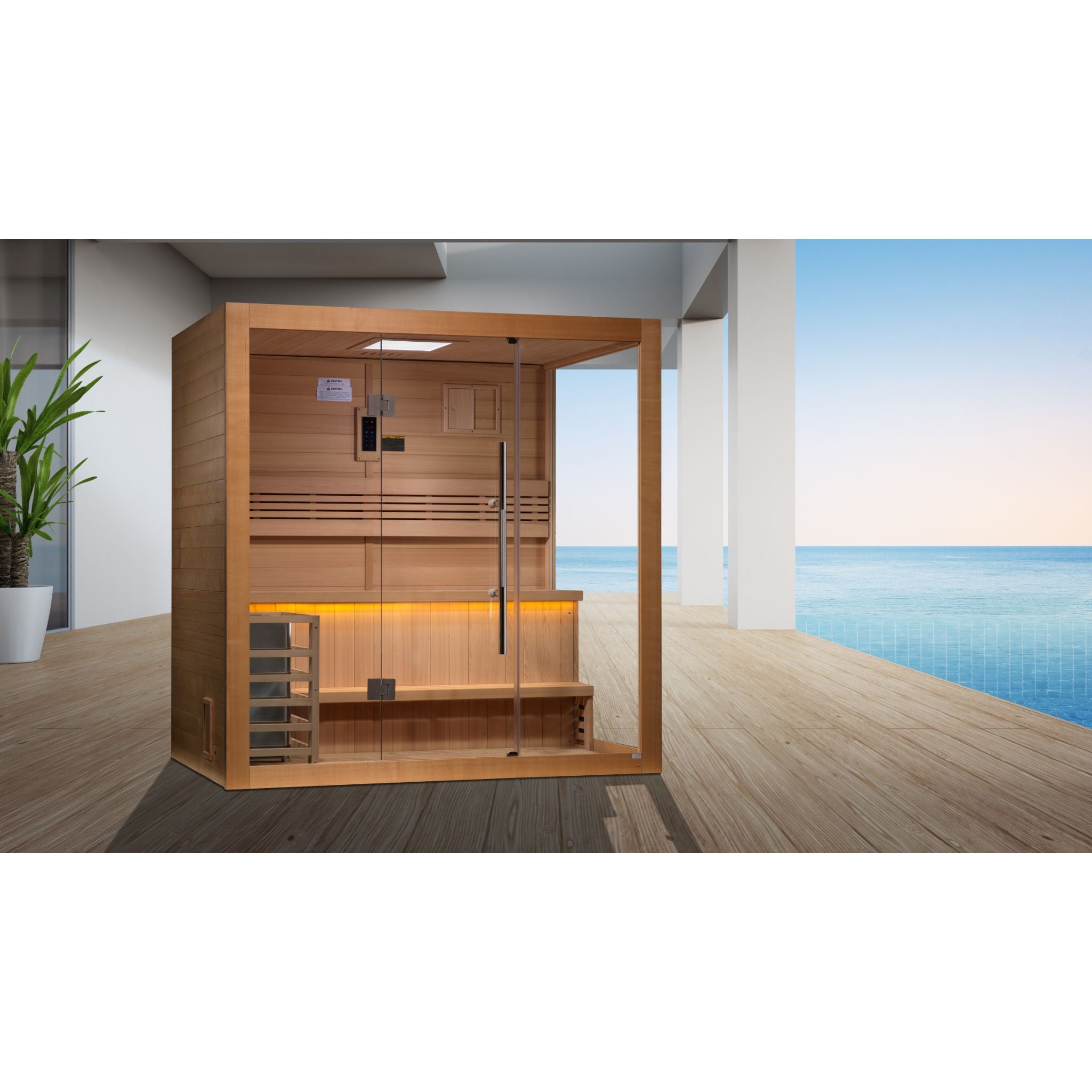 Golden Designs “Forssa Edition” 3-Person Indoor Traditional Sauna – Canadian Red Cedar Interior