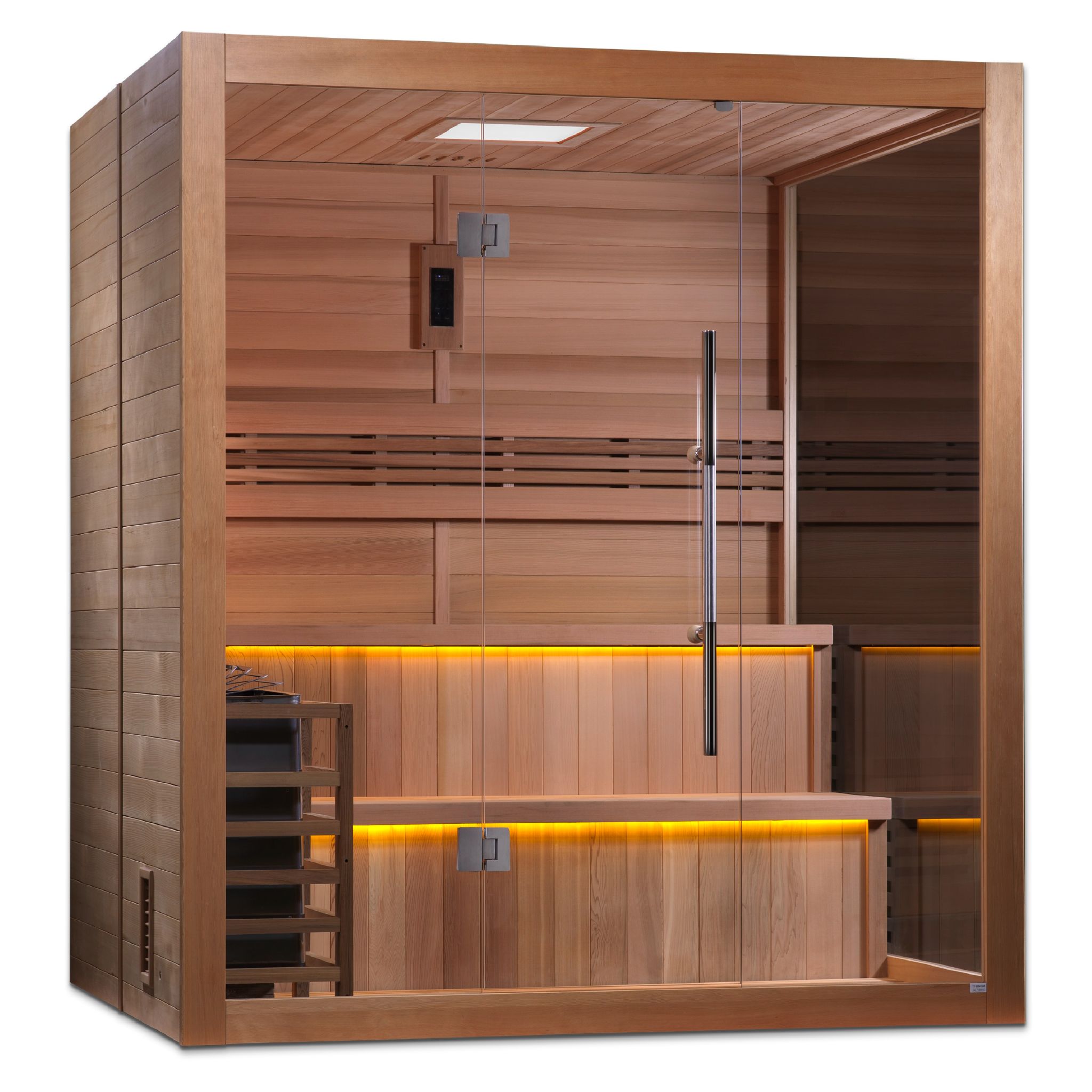 Golden Designs “Kuusamo Edition” 6-Person Indoor Traditional Sauna – Canadian Red Cedar Interior