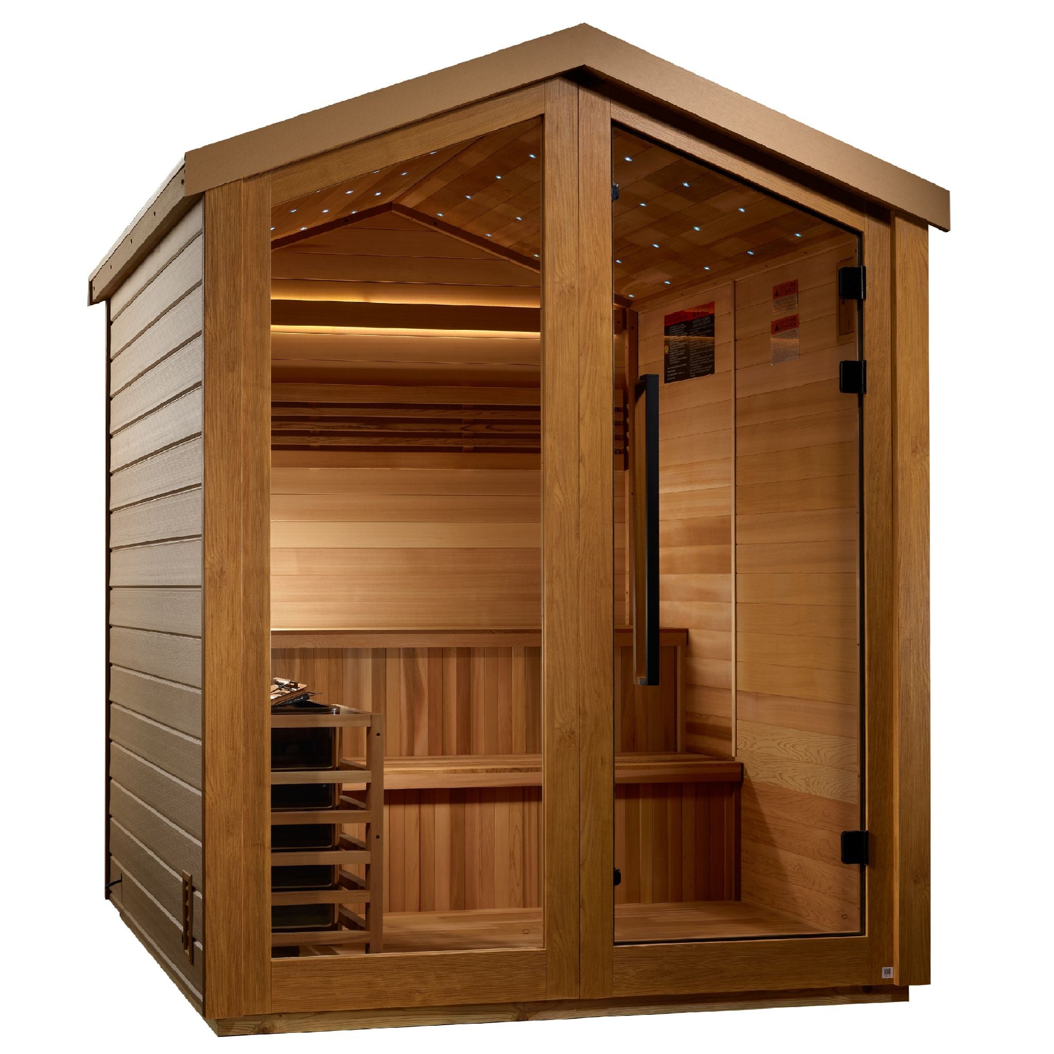 Golden Designs Kaarina 6-Person Outdoor Traditional Sauna – Canadian Red Cedar Interior