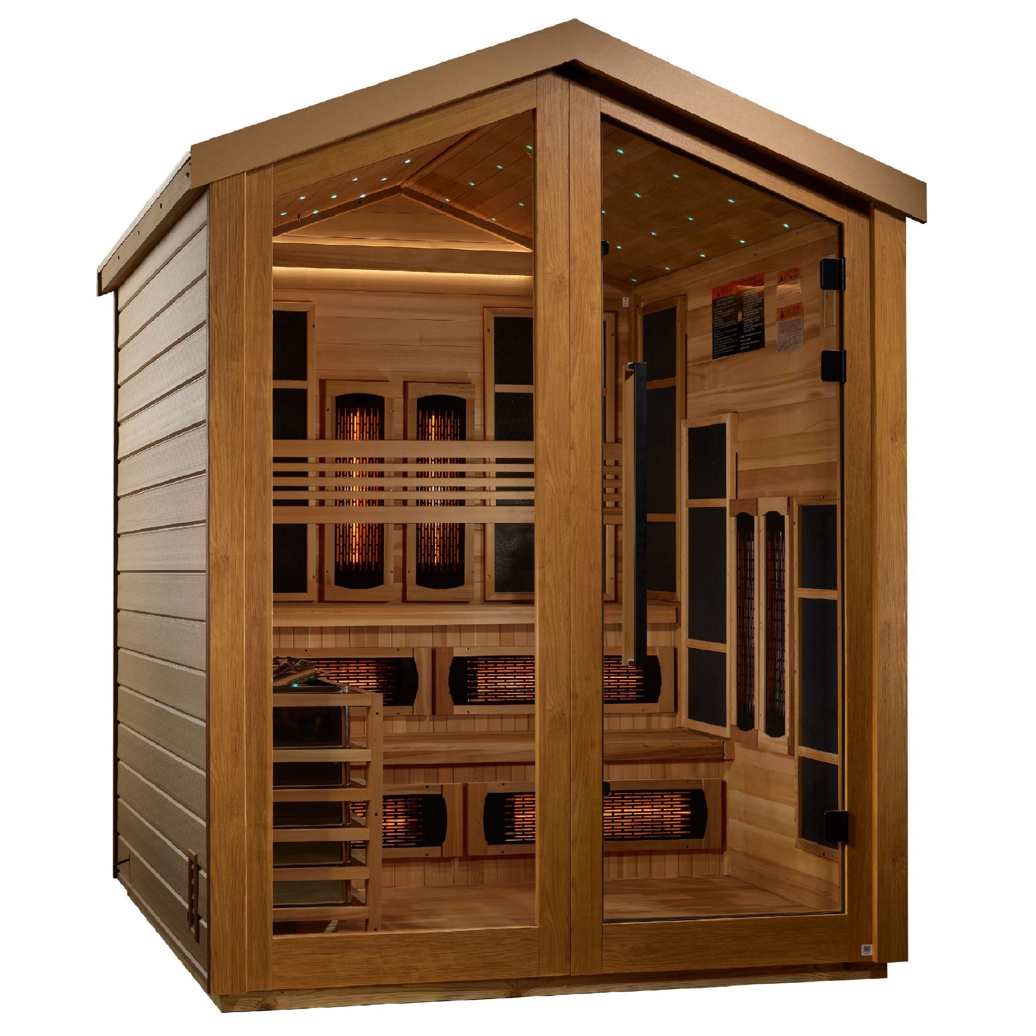 Golden Designs Kaskinen 6-Person Hybrid Outdoor Sauna – Canadian Red Cedar Interior