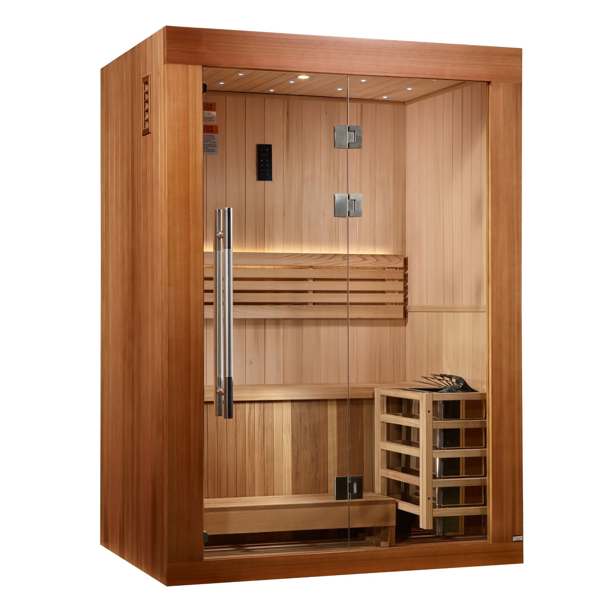 Golden Designs 2025 "Sundsvall Edition" 2-Person Traditional Sauna (Red Cedar Interior, Pacific Cedar Exterior)