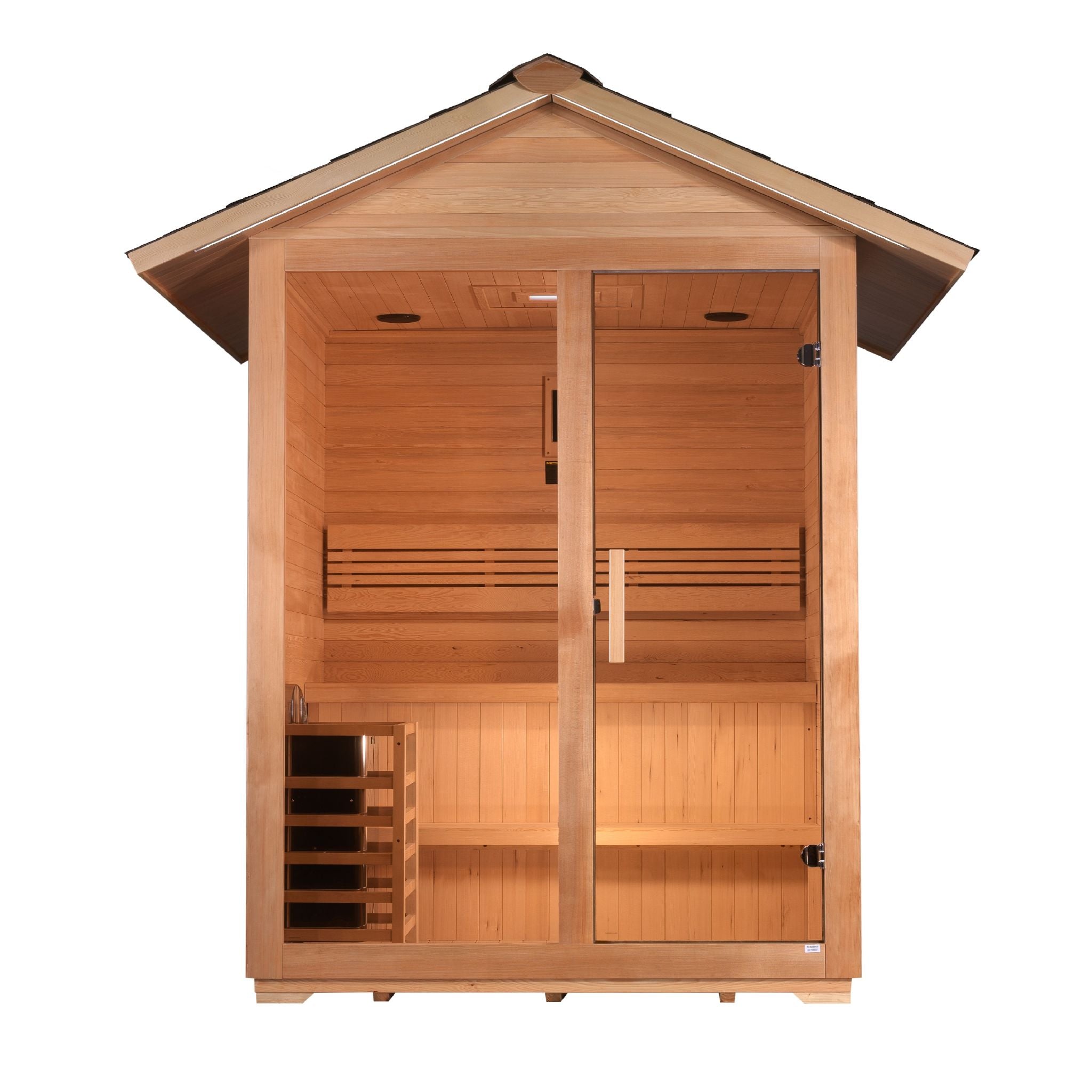 Golden Designs "Arlberg" 3-Person Traditional Outdoor Sauna – Canadian Hemlock