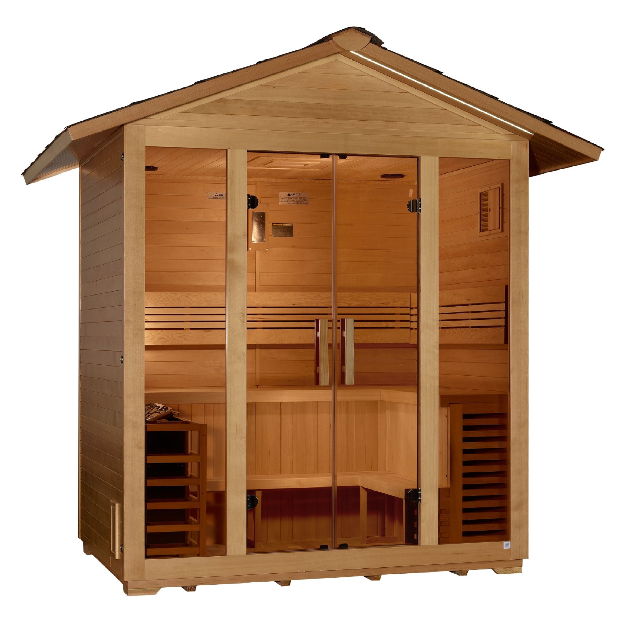 Golden Designs "Vorarlberg" 5-Person Traditional Outdoor Sauna – Canadian Hemlock