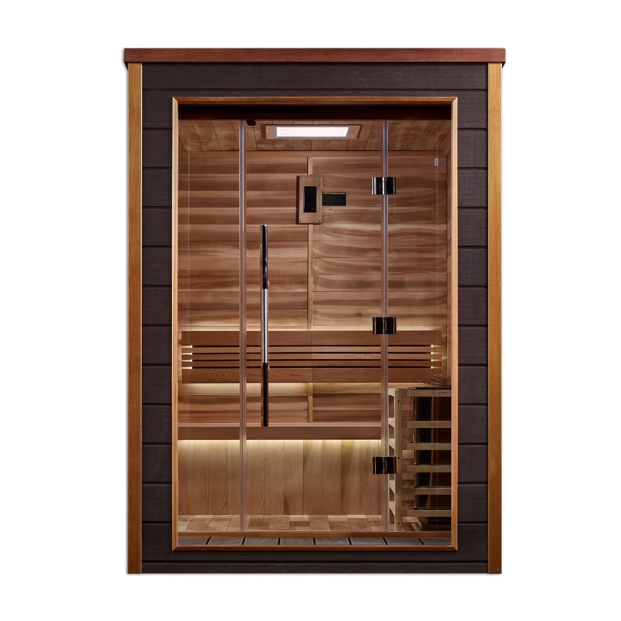 Golden Designs Narvik 2-Person Outdoor Traditional Sauna – Canadian Red Cedar Interior