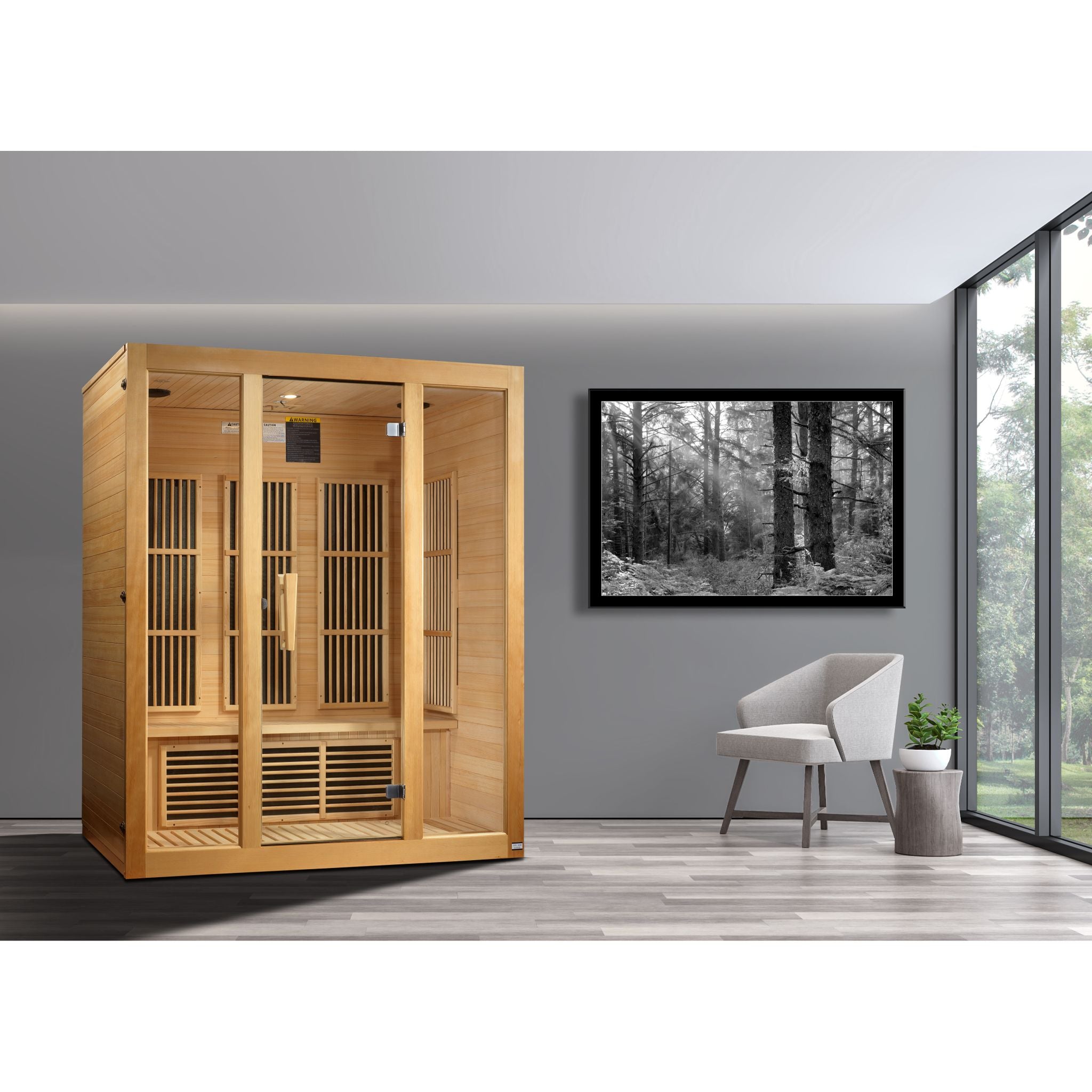 Maxxus Bellevue 3-Person Low EMF FAR Infrared Sauna – Canadian Hemlock
