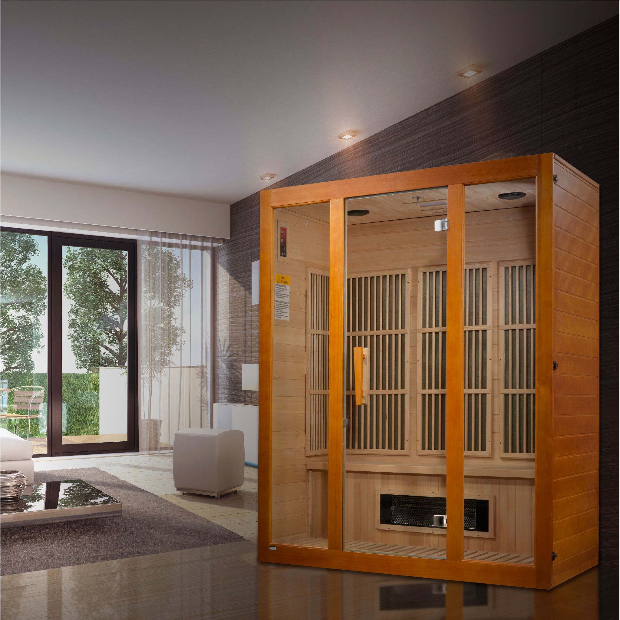 Maxxus 3 Person Low EMF FAR Infrared Sauna – Canadian Hemlock