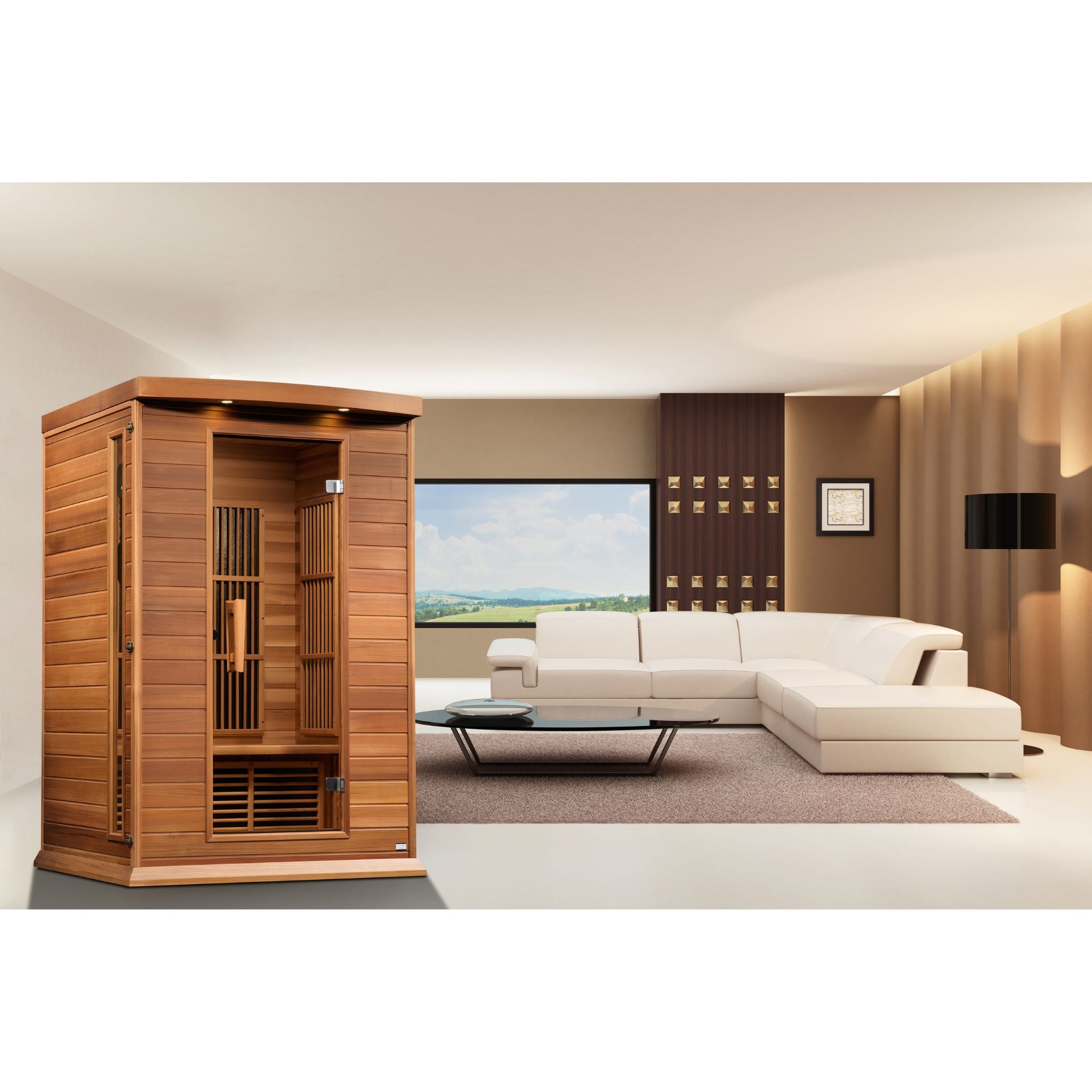 Maxxus 2 Person Low EMF FAR Infrared Sauna – Canadian Red Cedar