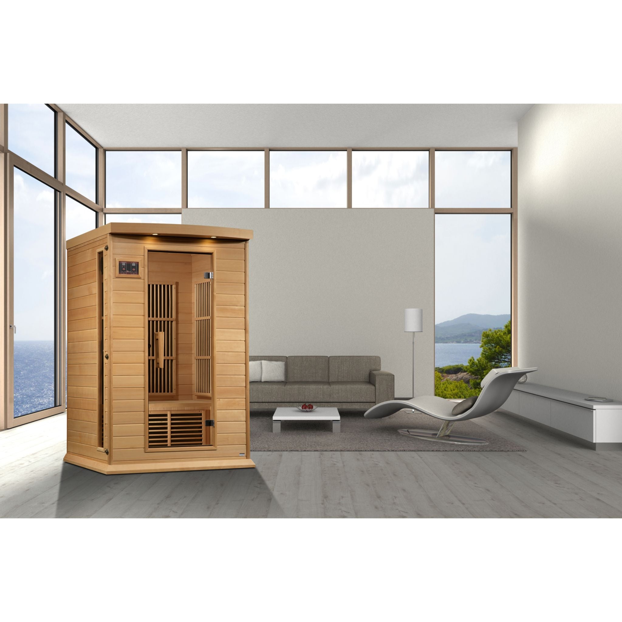 Maxxus 2 Person Low EMF FAR Infrared Sauna – Canadian Hemlock