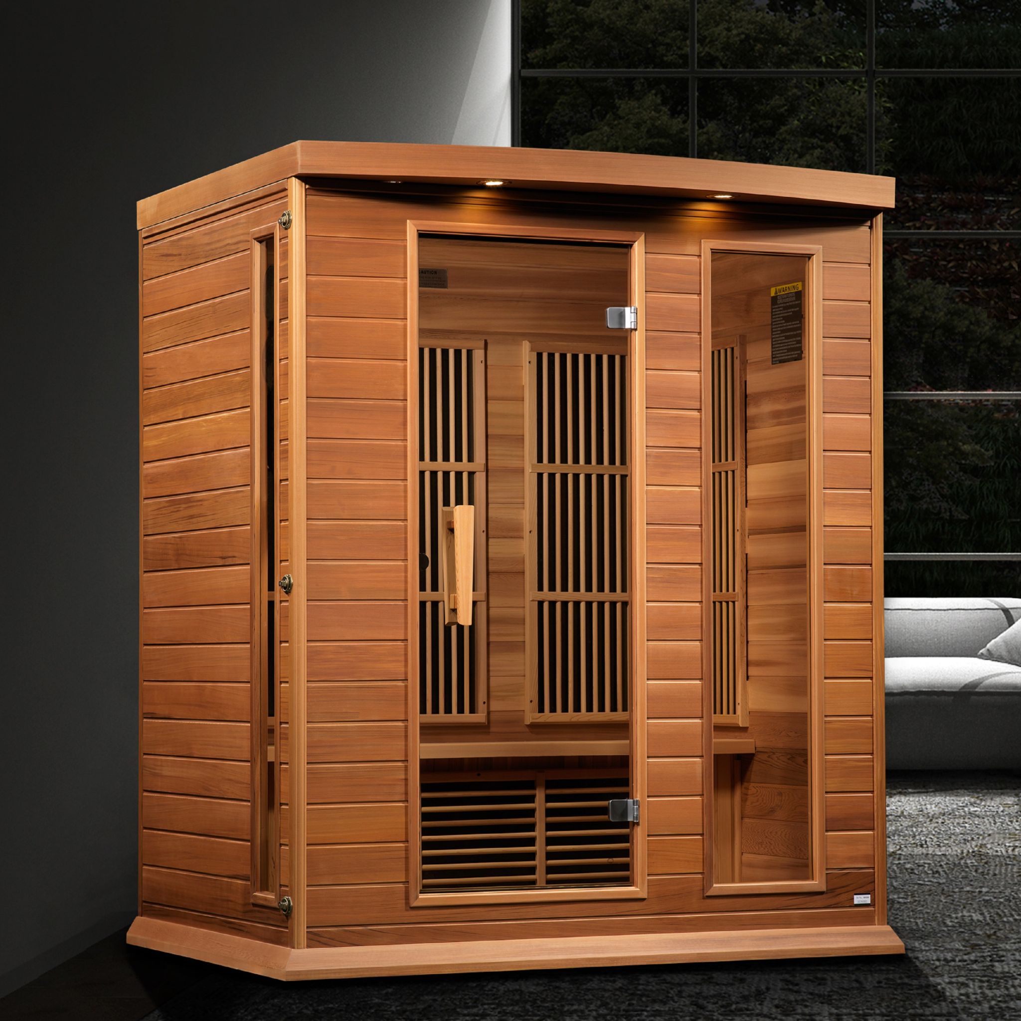 Maxxus 3-Person Near Zero EMF FAR Infrared Sauna (Canadian Red Cedar)
