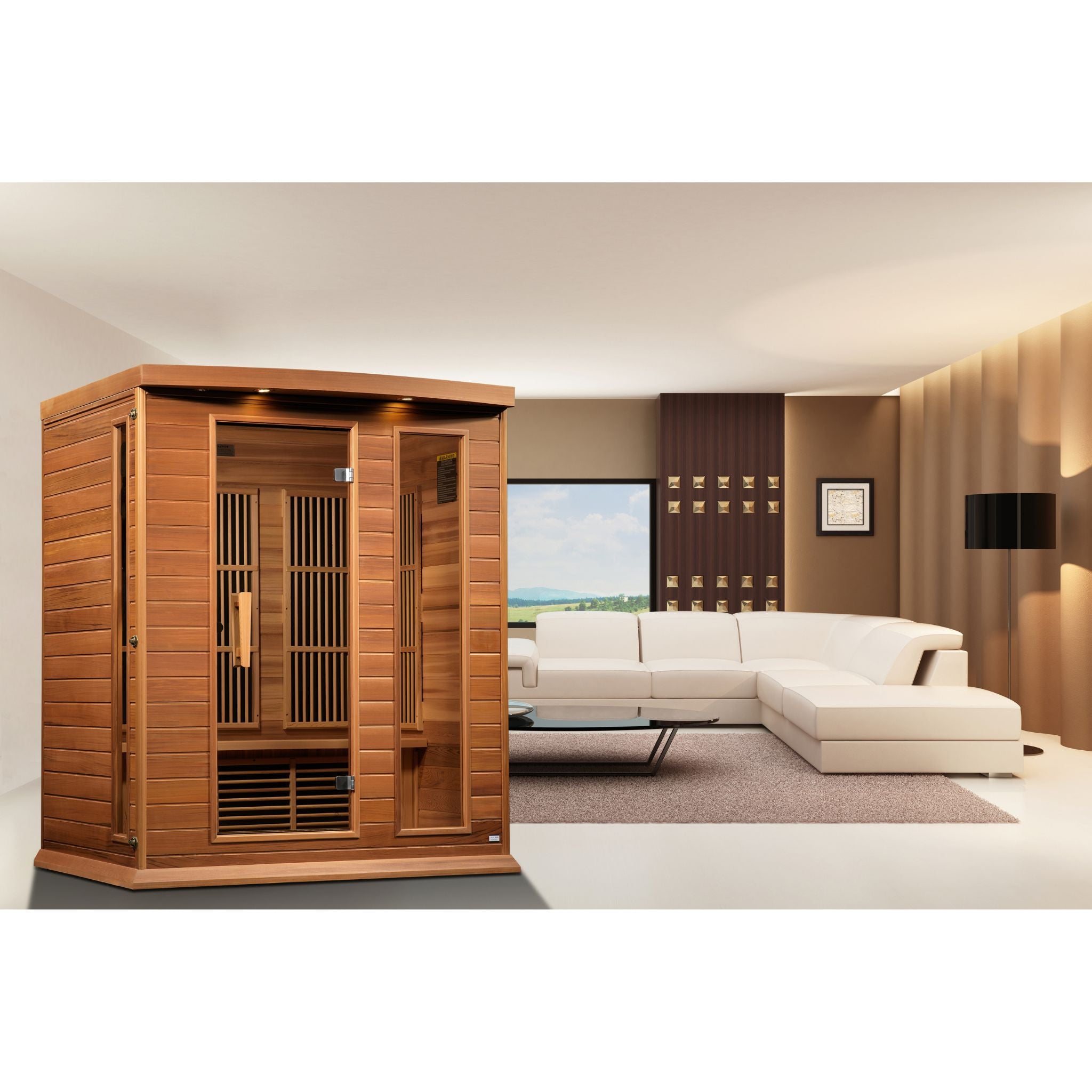 Maxxus 3 Person Low EMF FAR Infrared Sauna – Canadian Red Cedar