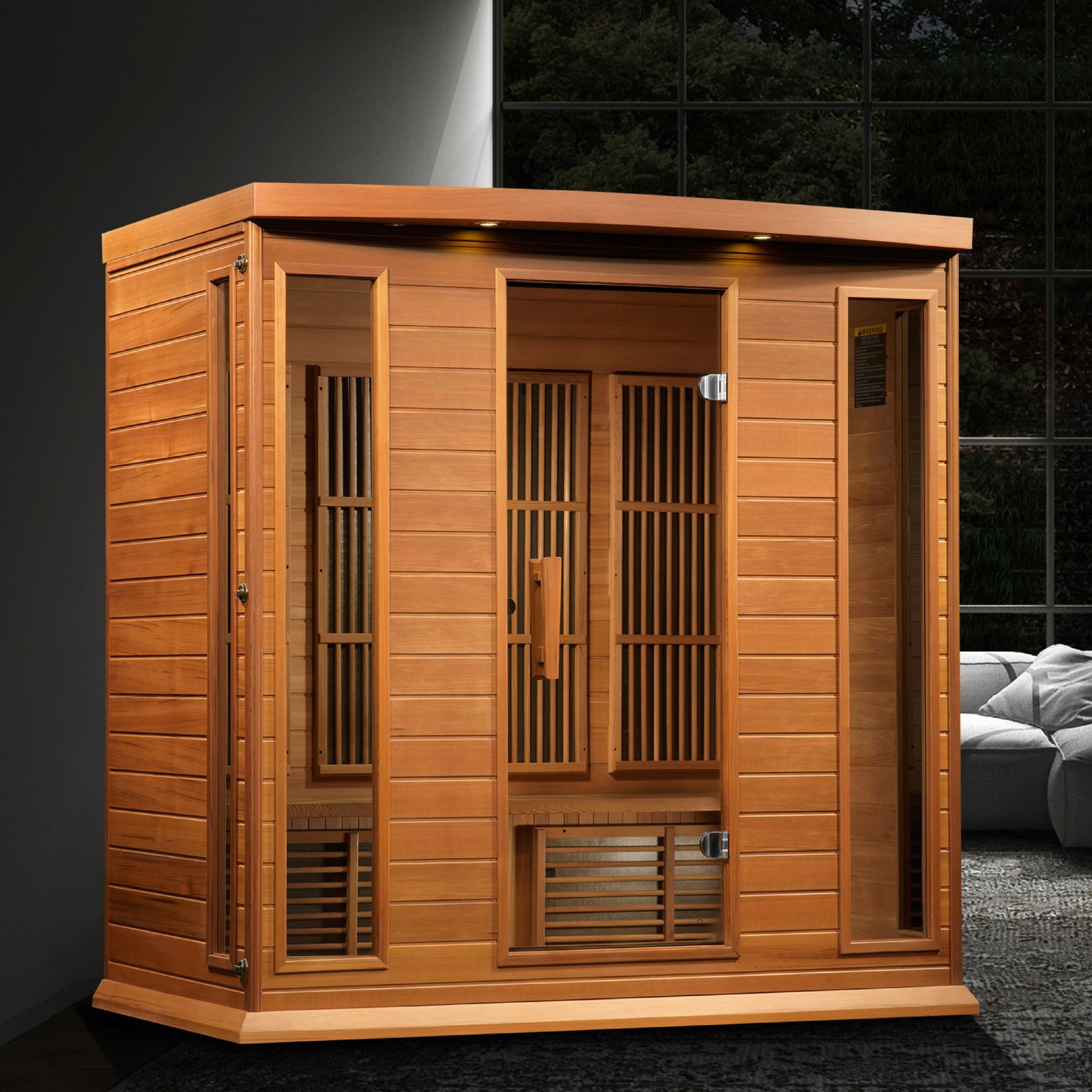 Maxxus 4-Person Near Zero EMF FAR Infrared Sauna (Canadian Red Cedar)