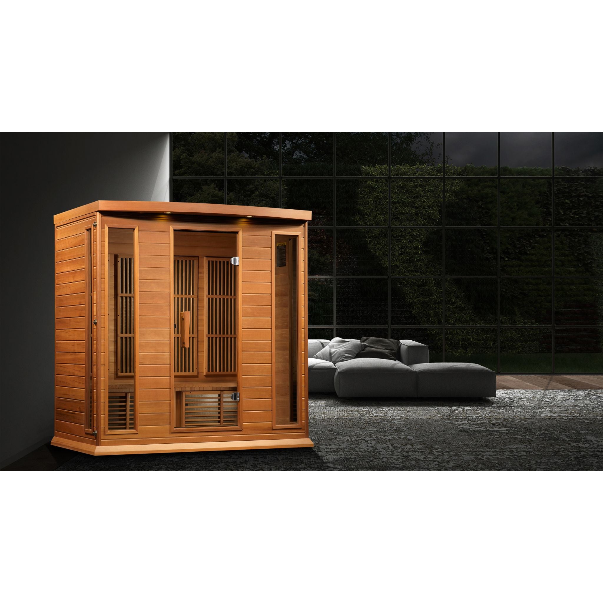 Maxxus 4 Person Low EMF FAR Infrared Sauna – Canadian Red Cedar