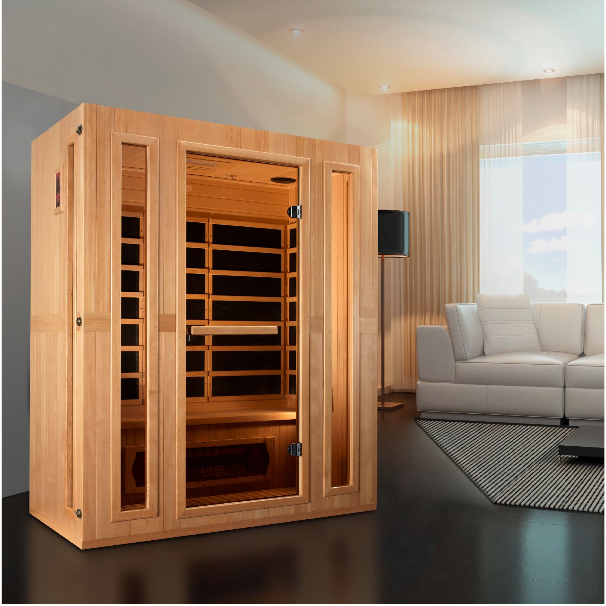 Maxxus 3 Person Low EMF FAR Infrared Sauna – Canadian Hemlock