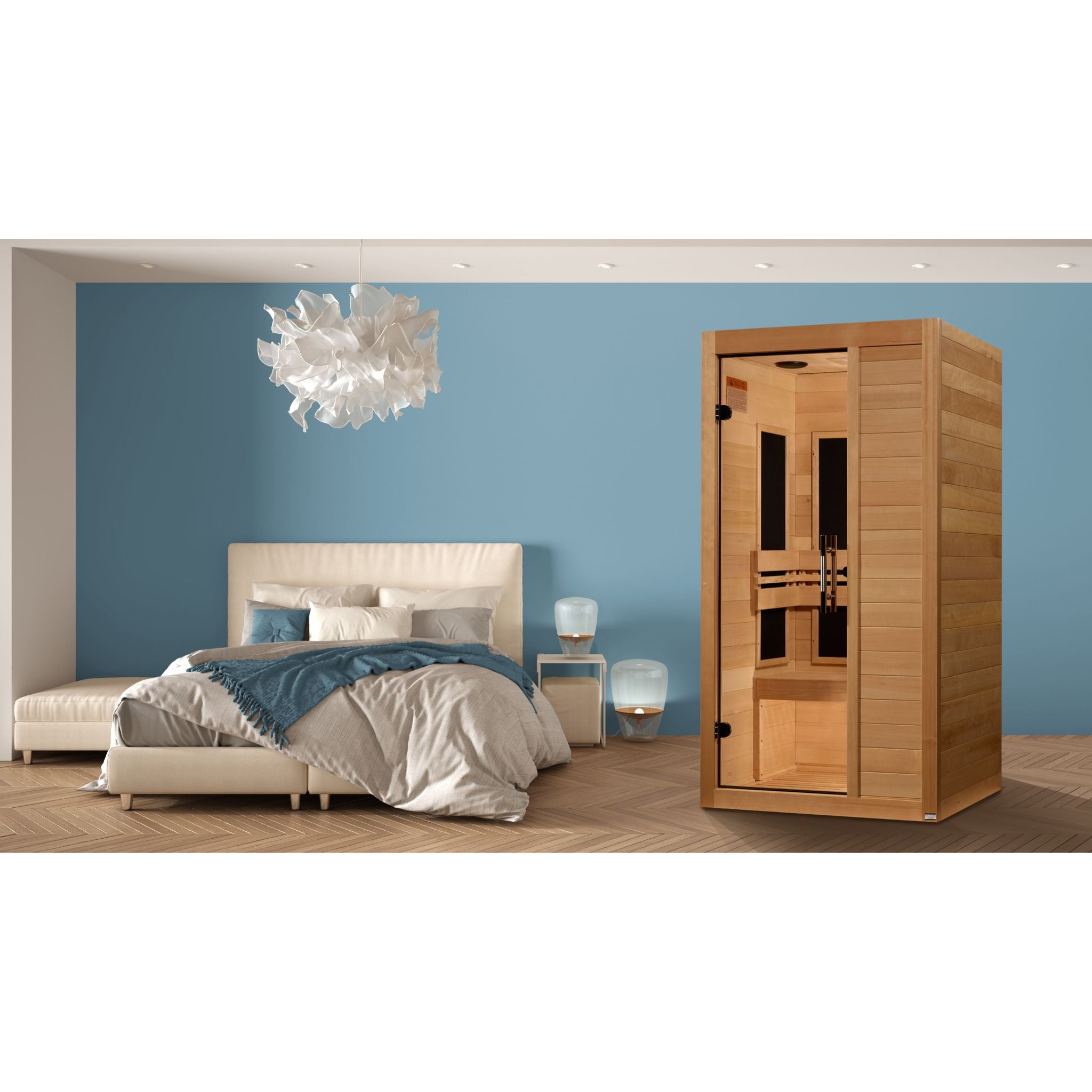 Maxxus S-Line Yoga 1-Person Ultra Low EMF FAR Infrared Sauna (Canadian Hemlock)