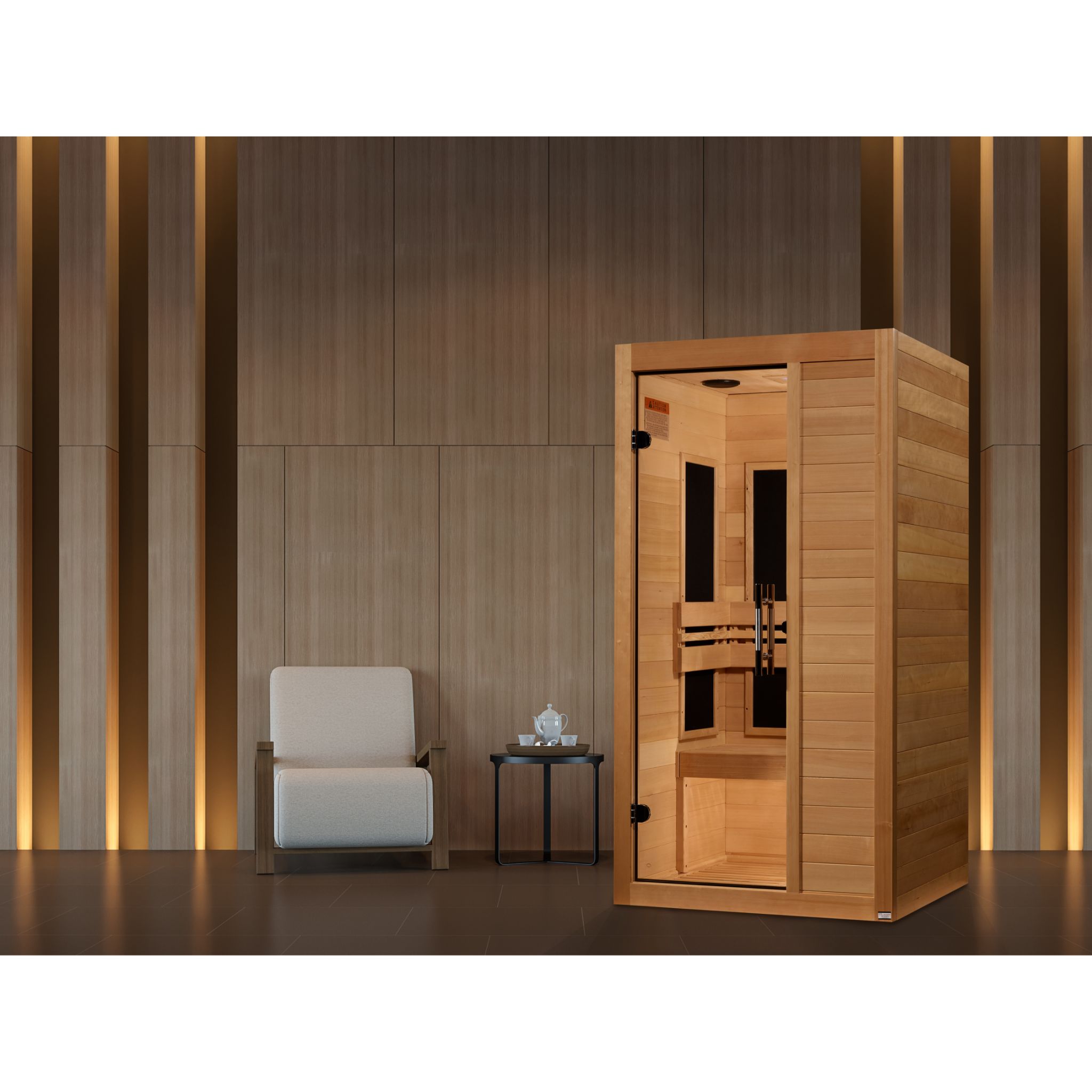 Maxxus S-Line Yoga 1 Person Low EMF FAR Infrared Sauna – Canadian Hemlock