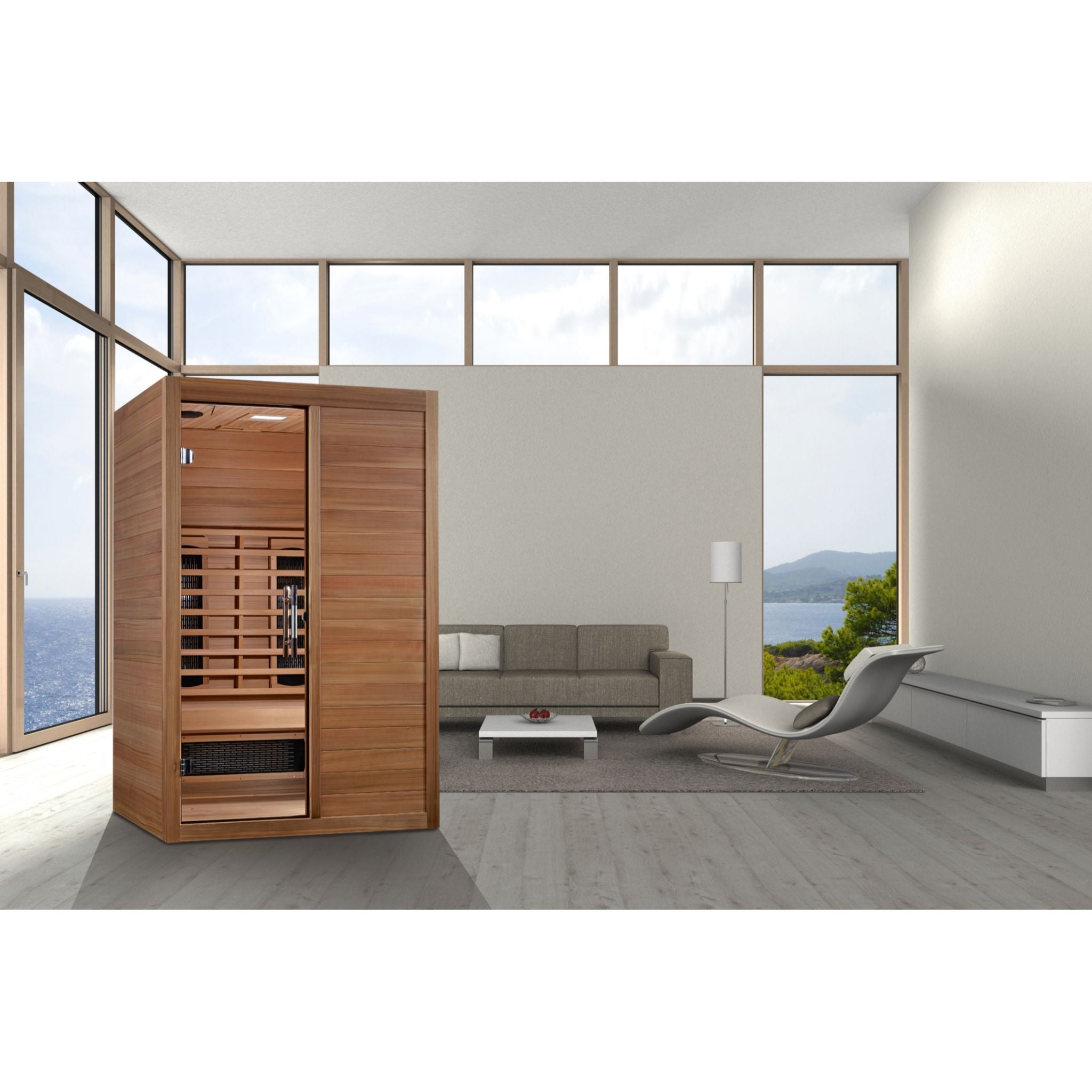 Maxxus S-Line Yoga 2-Person Full Spectrum Near Zero EMF Infrared Sauna (Pacific Cedar)
