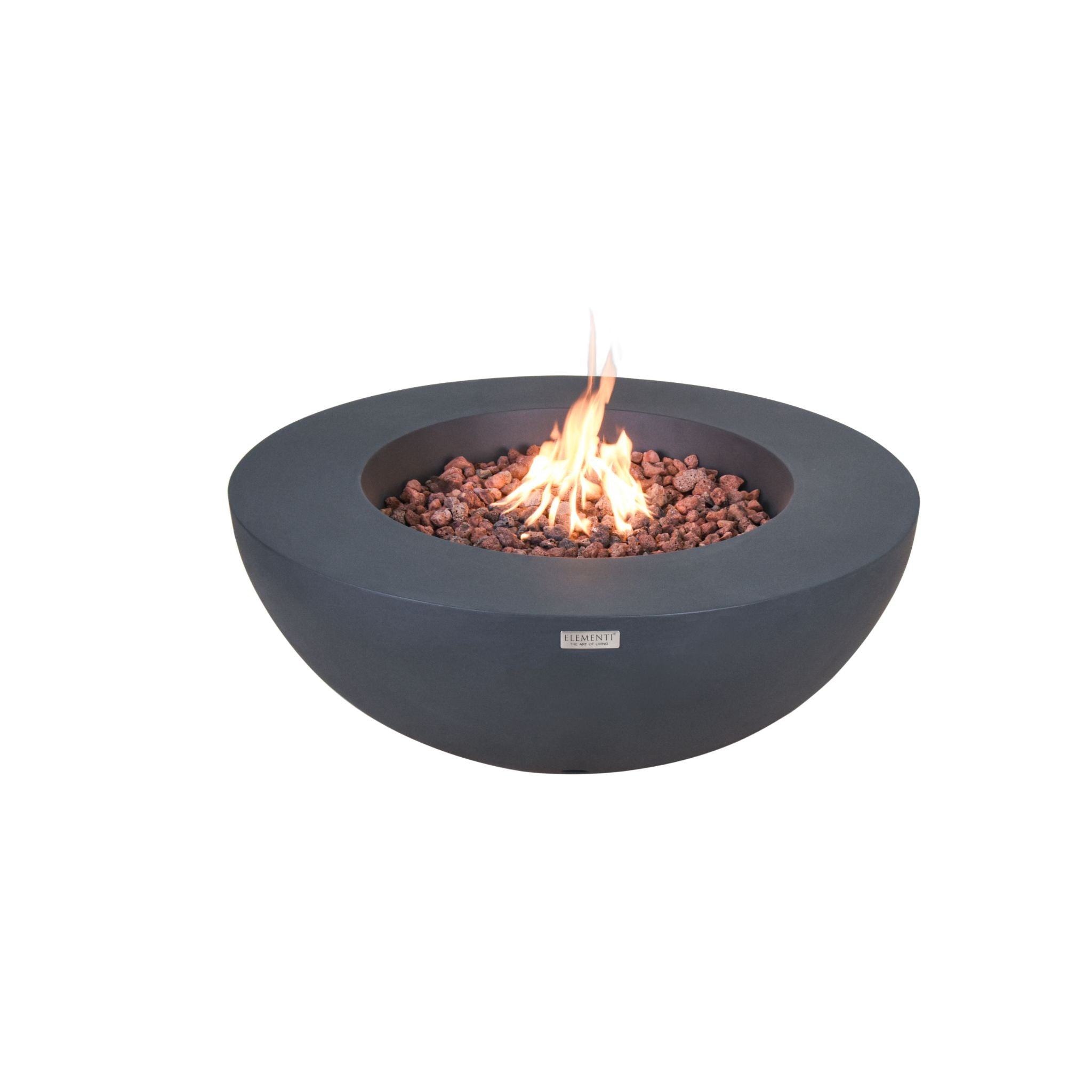 Lunar Bowl 42” Concrete Fire Table – Dark Gray
