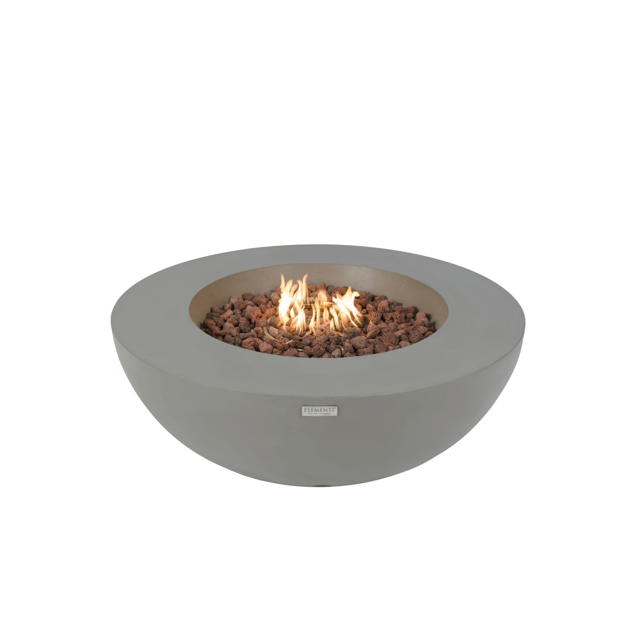 Lunar Bowl 42” Concrete Fire Table – Light Gray