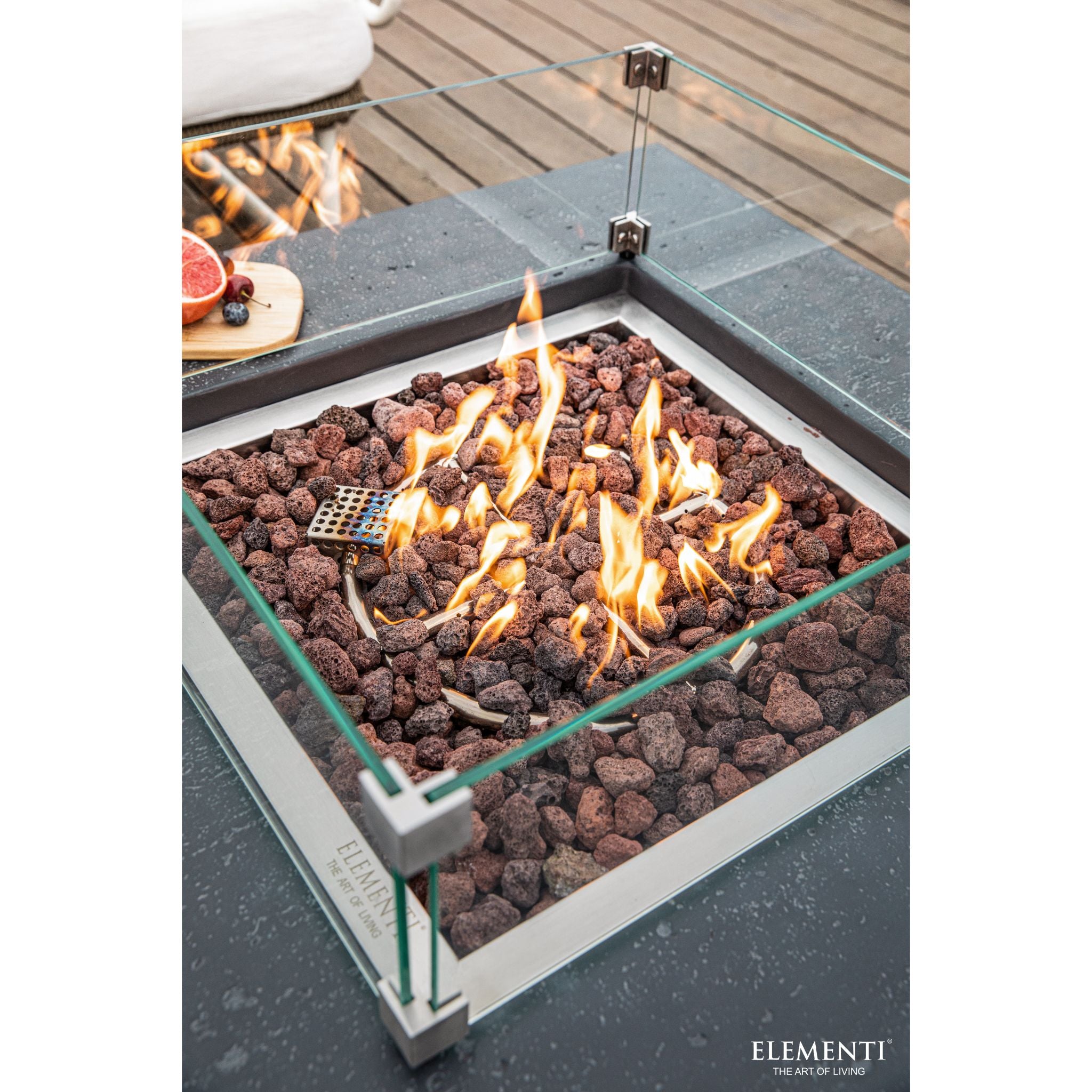 Manhattan 36” Concrete Fire Table – Dark Gray