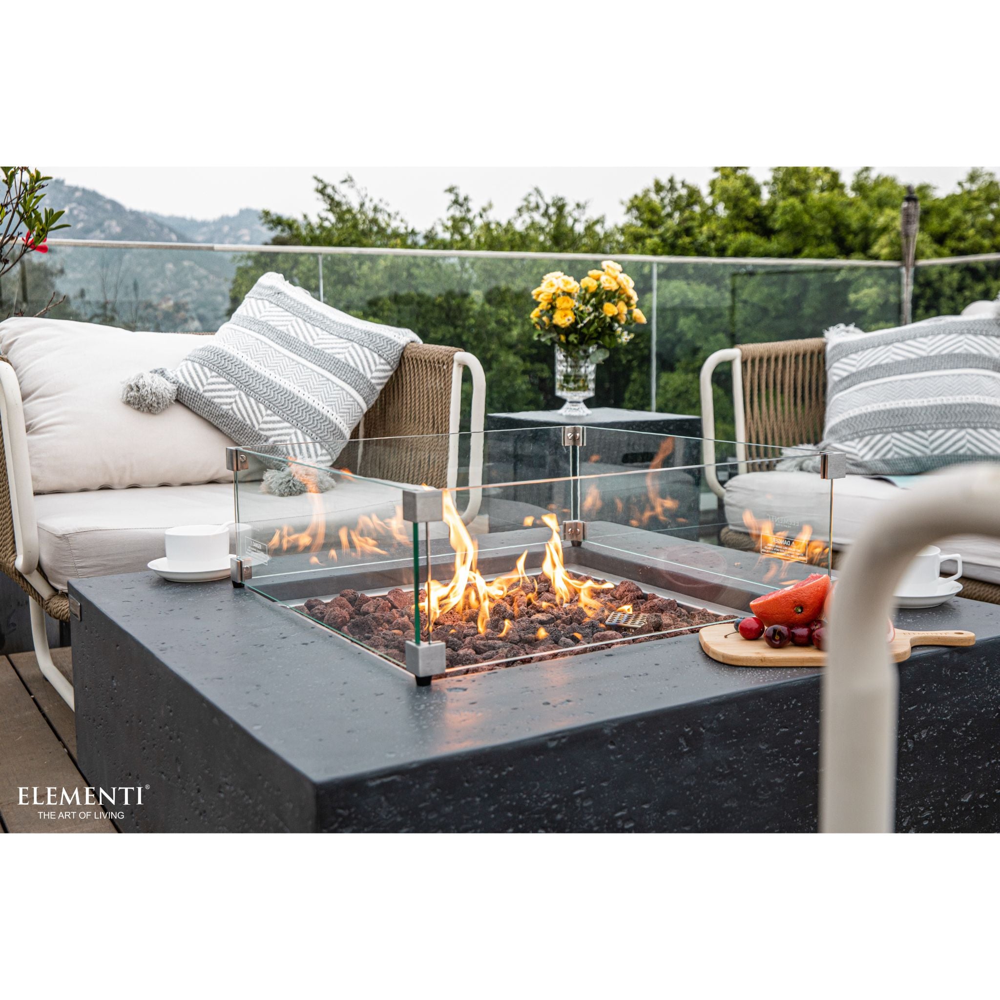 Manhattan 36” Concrete Fire Table – Dark Gray