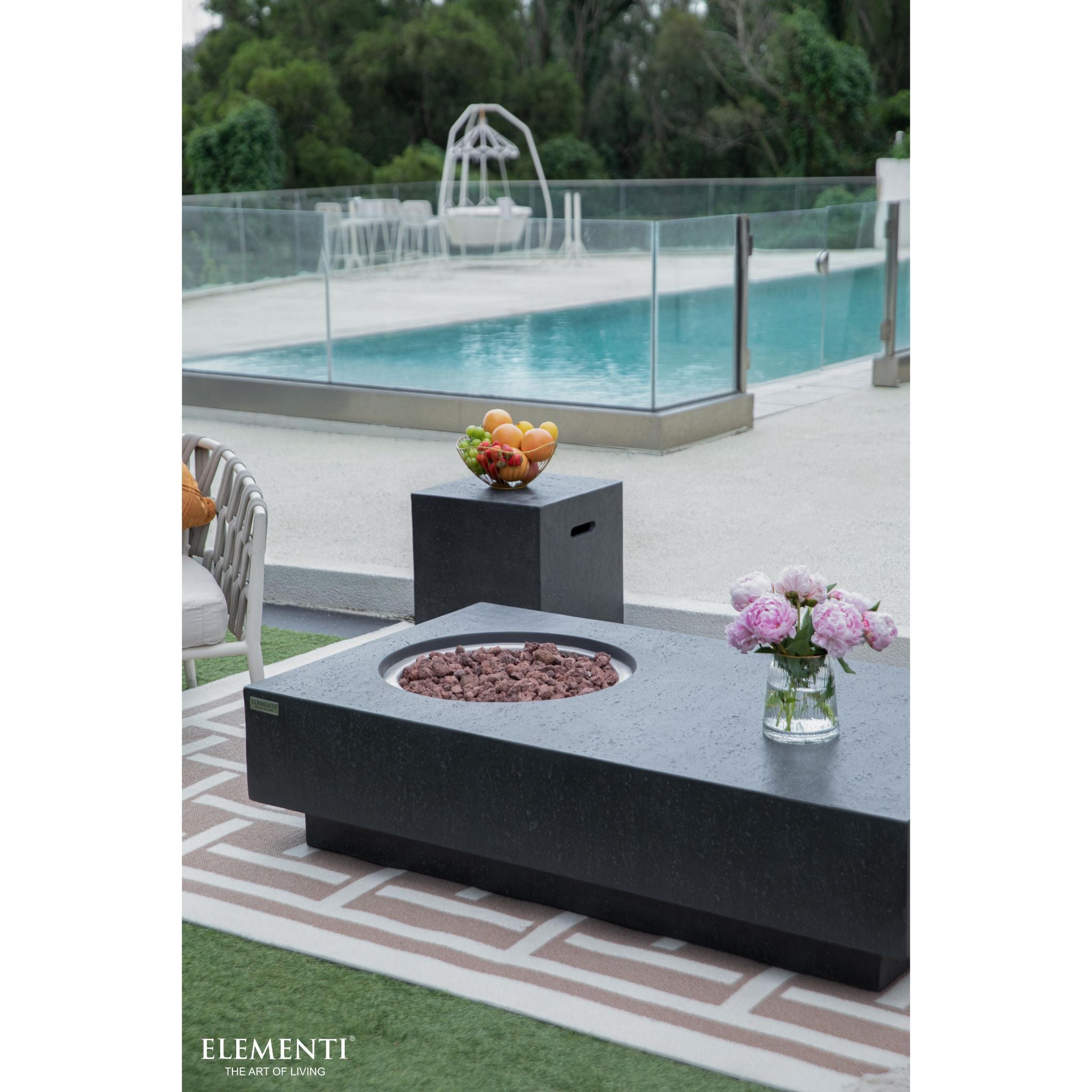 Metropolis 56” Concrete Fire Table – Dark Gray