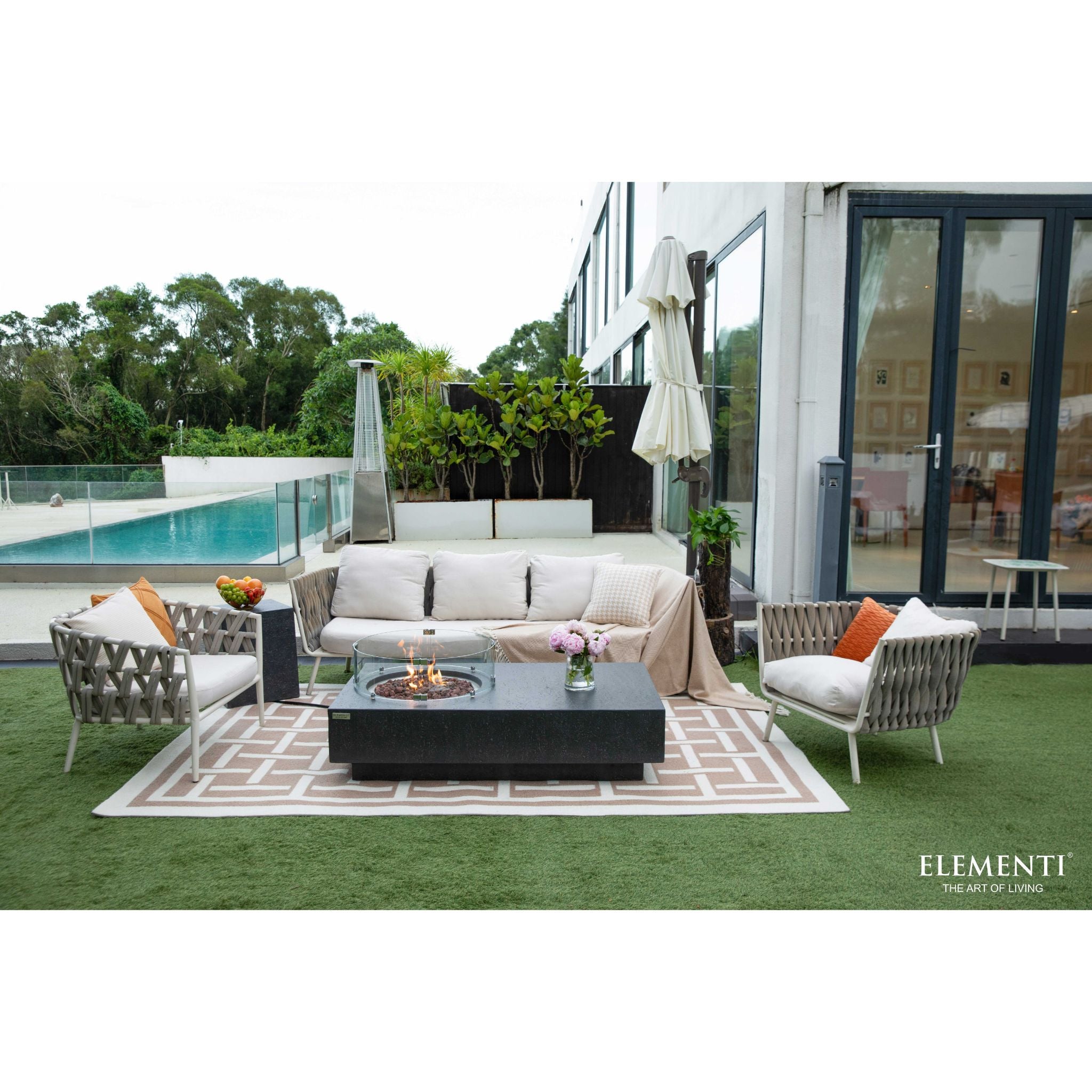 Metropolis 56” Concrete Fire Table – Dark Gray
