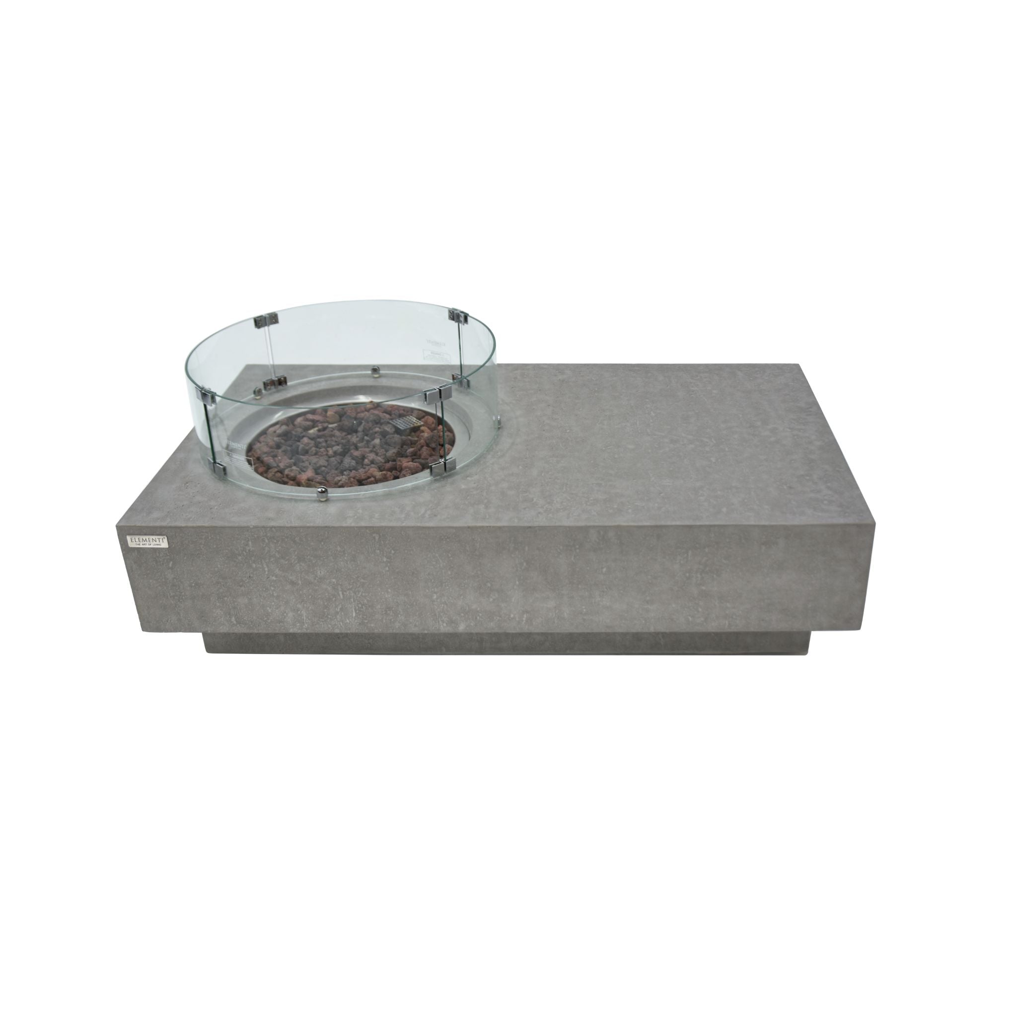 Metropolis 56” Concrete Fire Table – Light Gray
